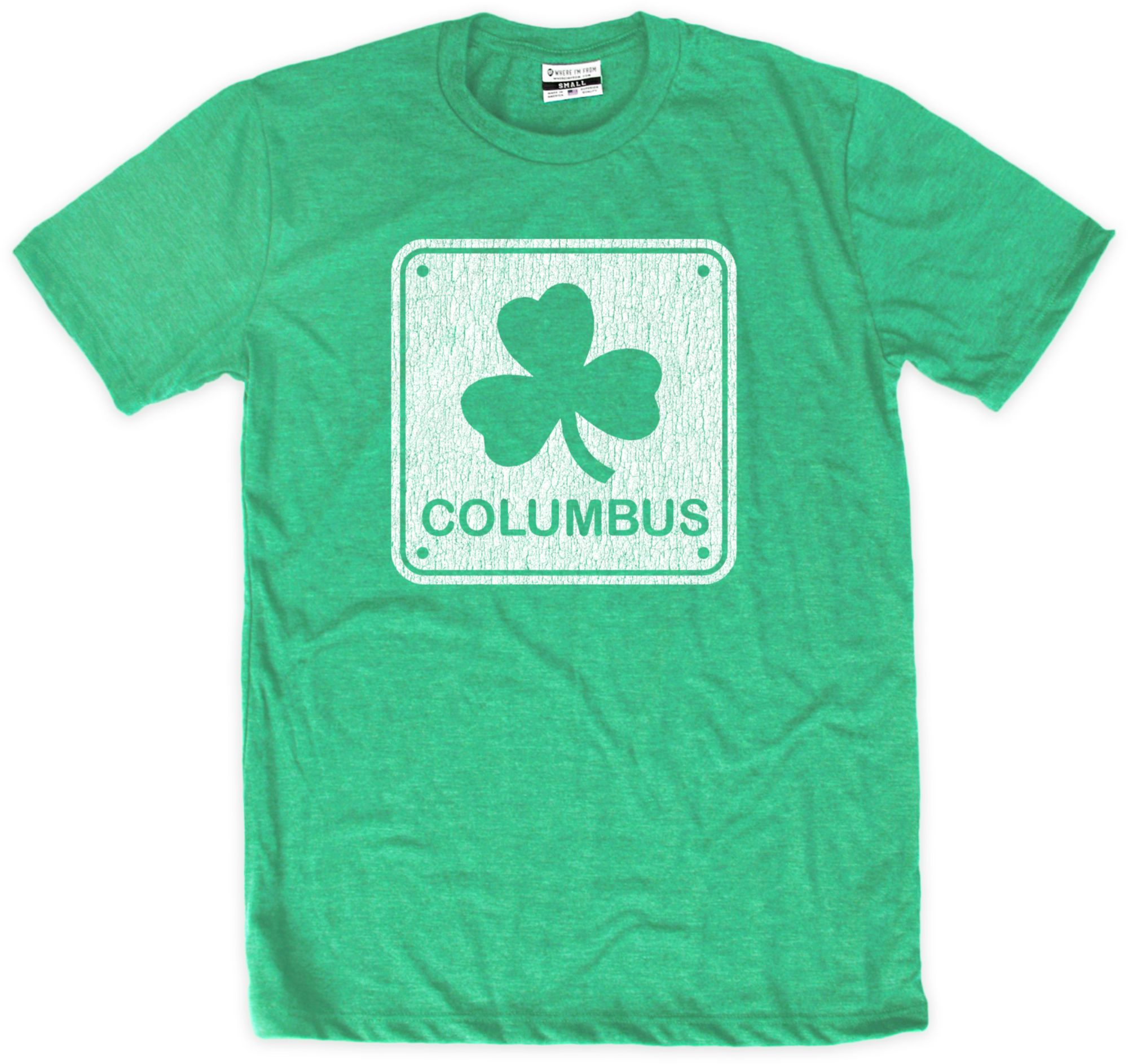 Where I'm From Adult Columbus St. Patrick's Day Kelly Green Block T-Shirt
