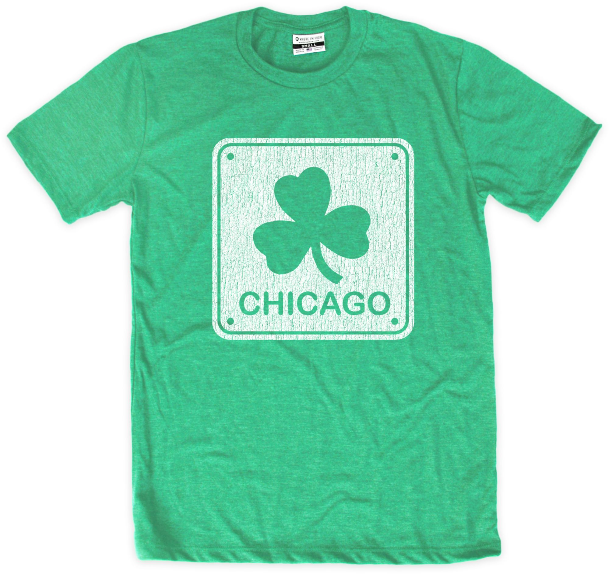 Where I'm From Adult Chicago Block Kelly Green St. Patty's T-Shirt