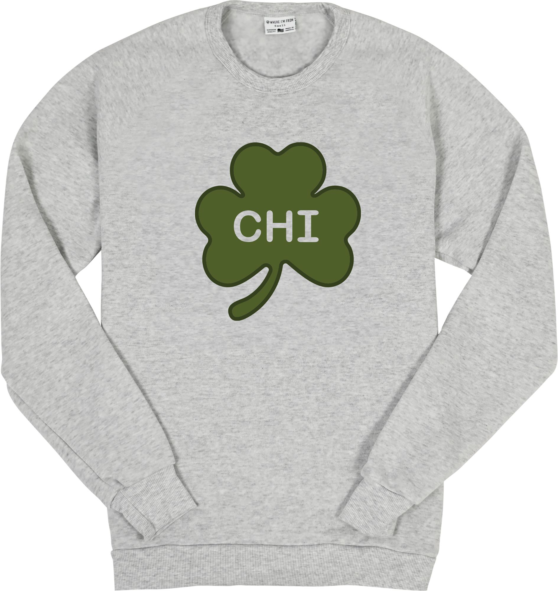 Where I'm From Adult Chicago City Code Ash St. Patty's Crewneck Sweatshirt