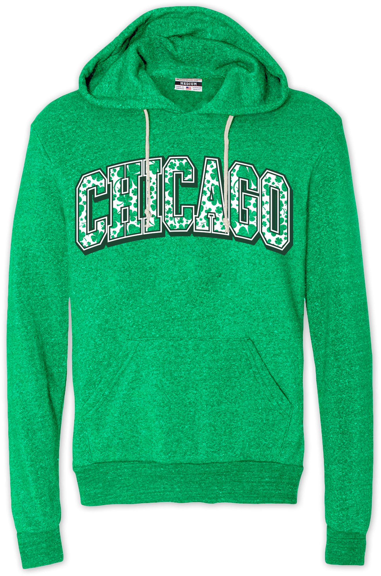 Where I'm From Adult Chicago St. Patrick's Day Green Arch Pullover Hoodie