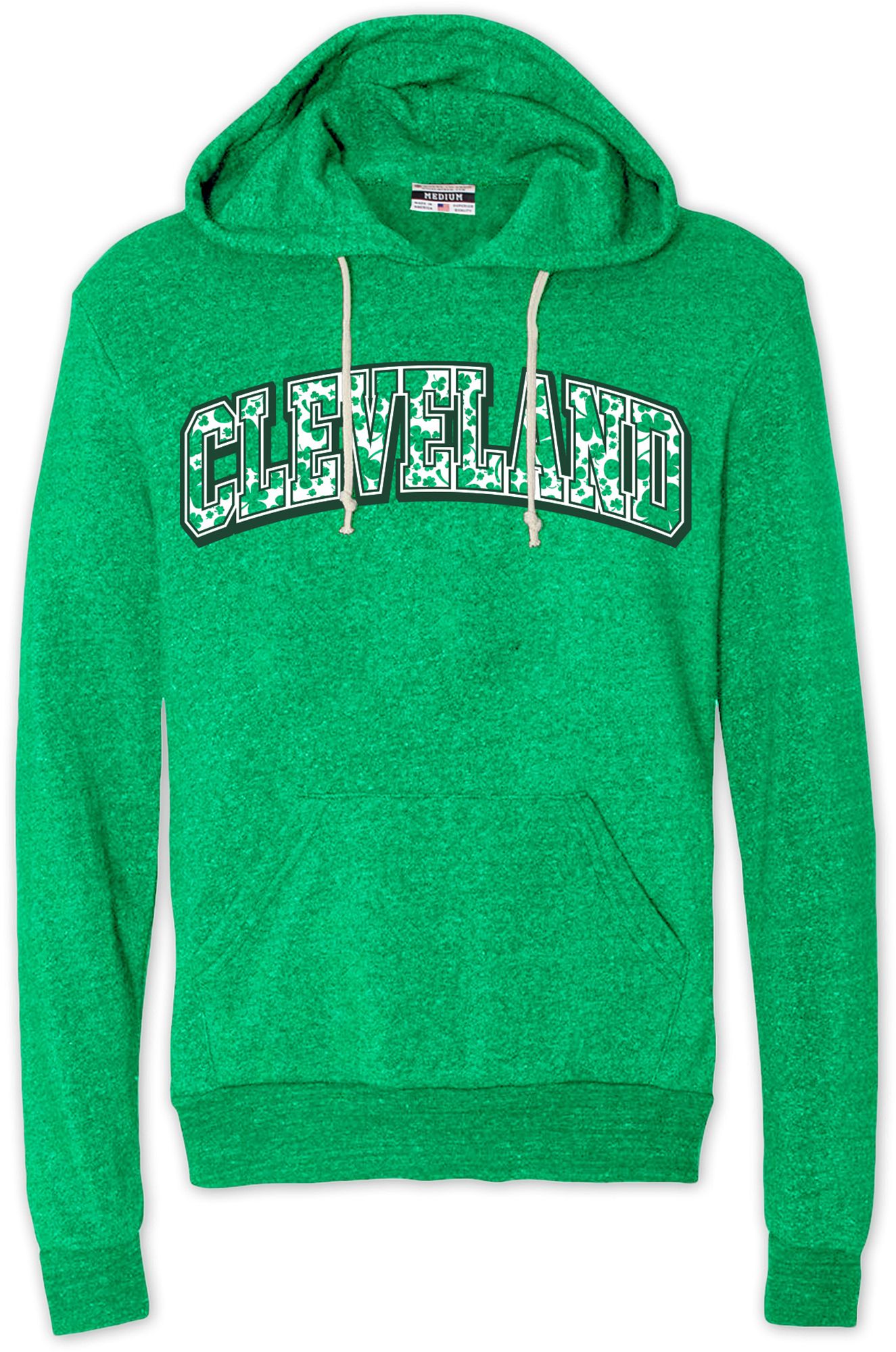 Where I'm From Adult Cleveland&nbsp;St. Patrick's Day Kelly Green Arch Pullover Hoodie