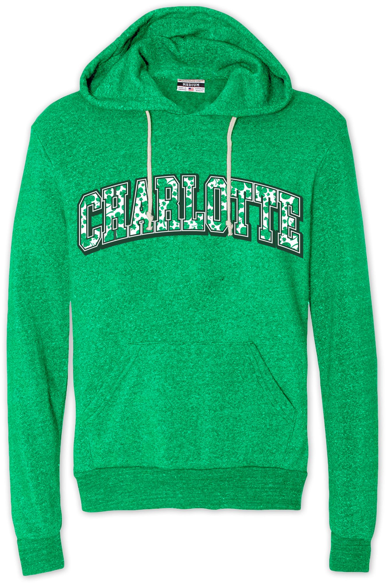 Where I'm From Adult Charlotte St. Patrick's Day Kelly Green Arch Pullover Hoodie