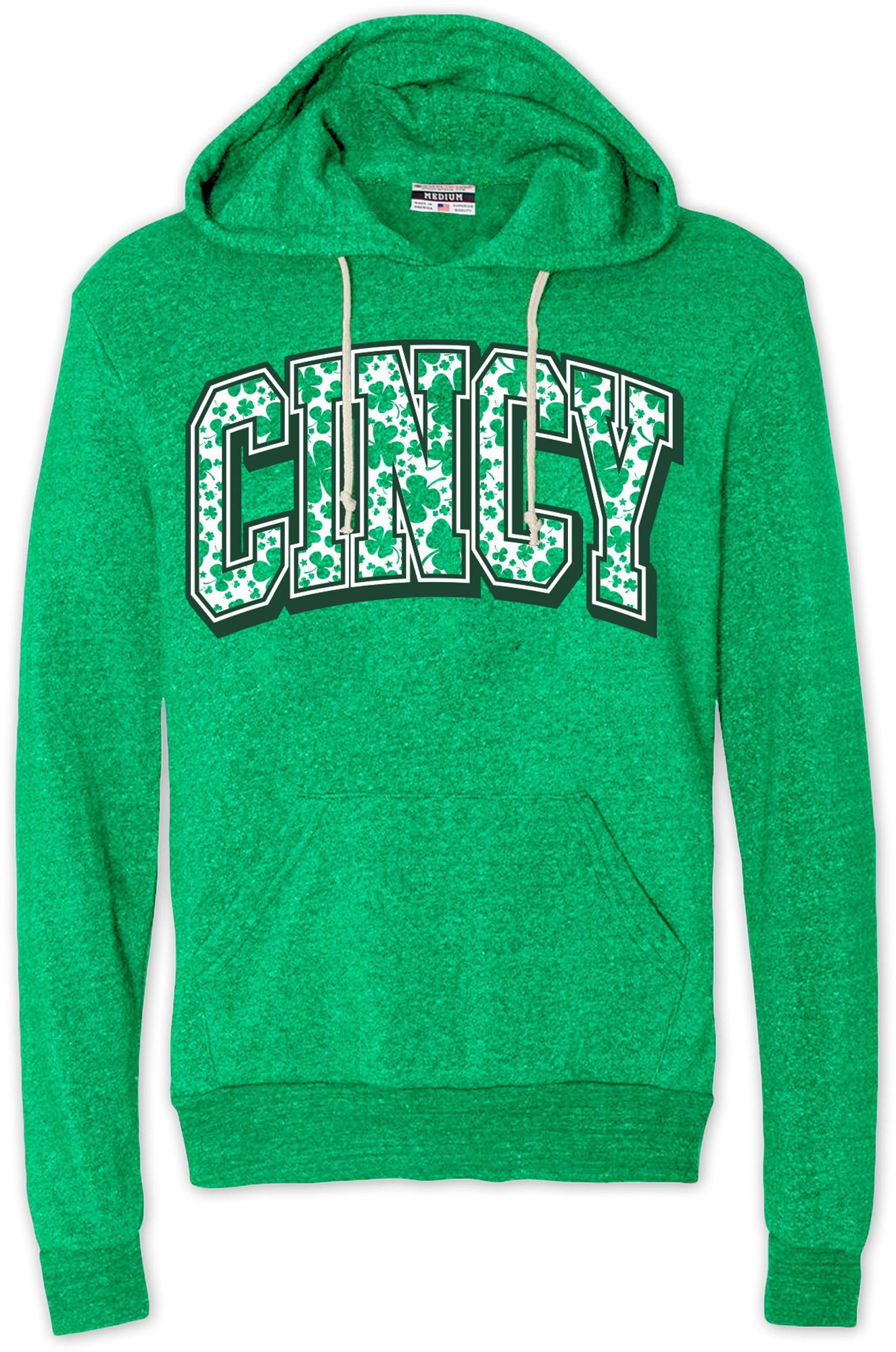 Where I'm From Adult Cincinnati St. Patrick's Day Kelly Green Arch Pullover Hoodie