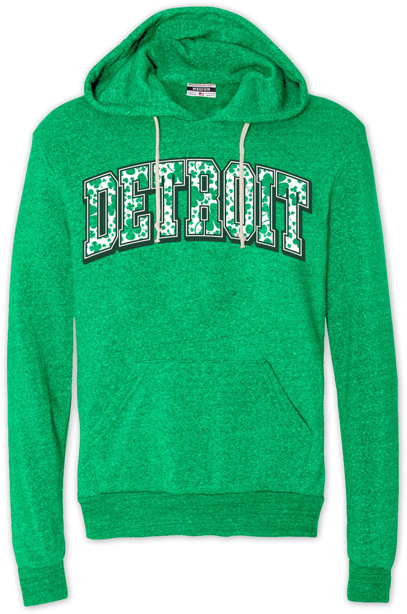 Where I'm From Adult Detroit St. Patrick's Day Kelly Green Arch Pullover Hoodie