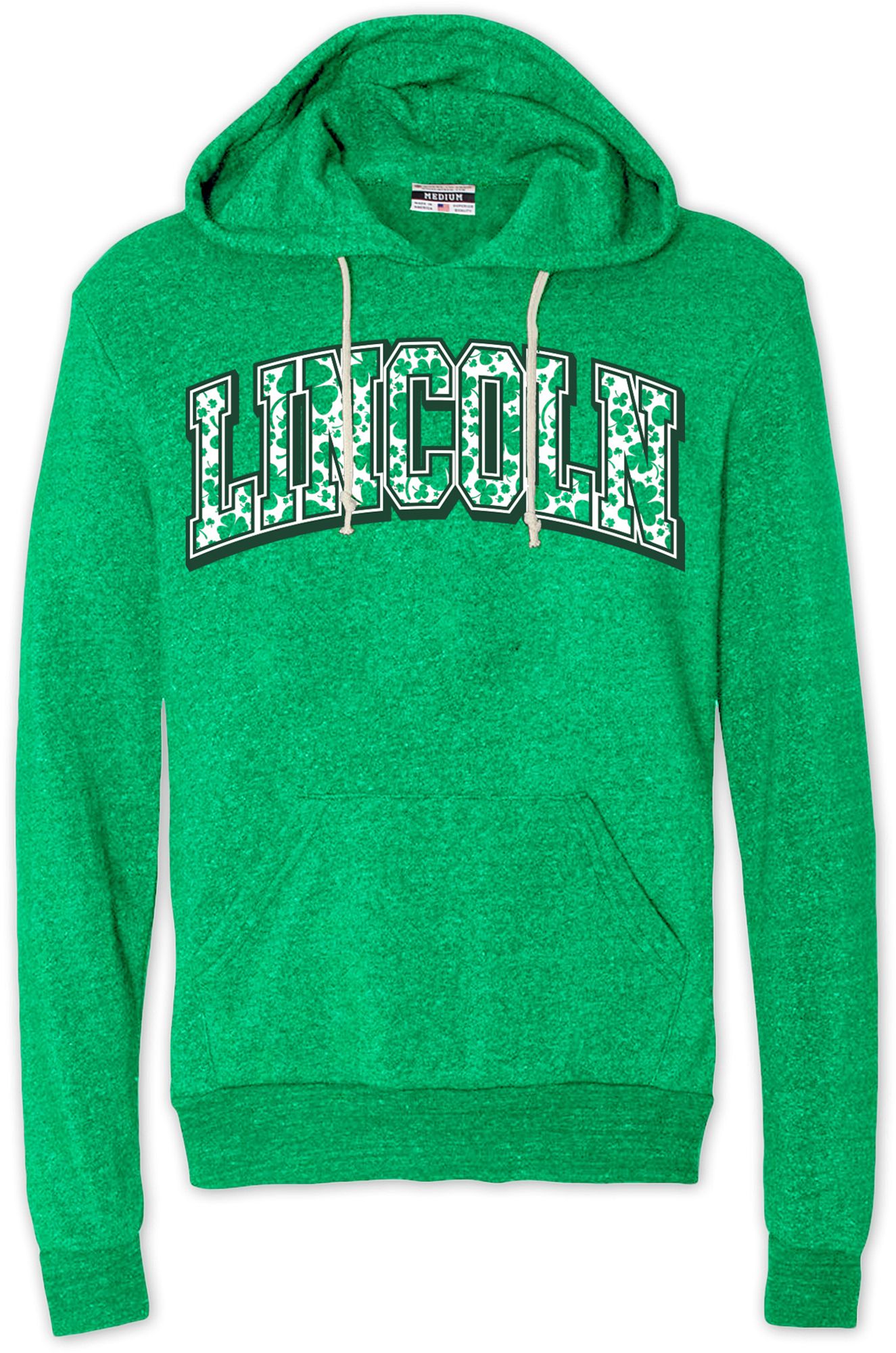 Where I'm From Adult Lincoln St. Patrick's Day Kelly Green Arch Pullover Hoodie