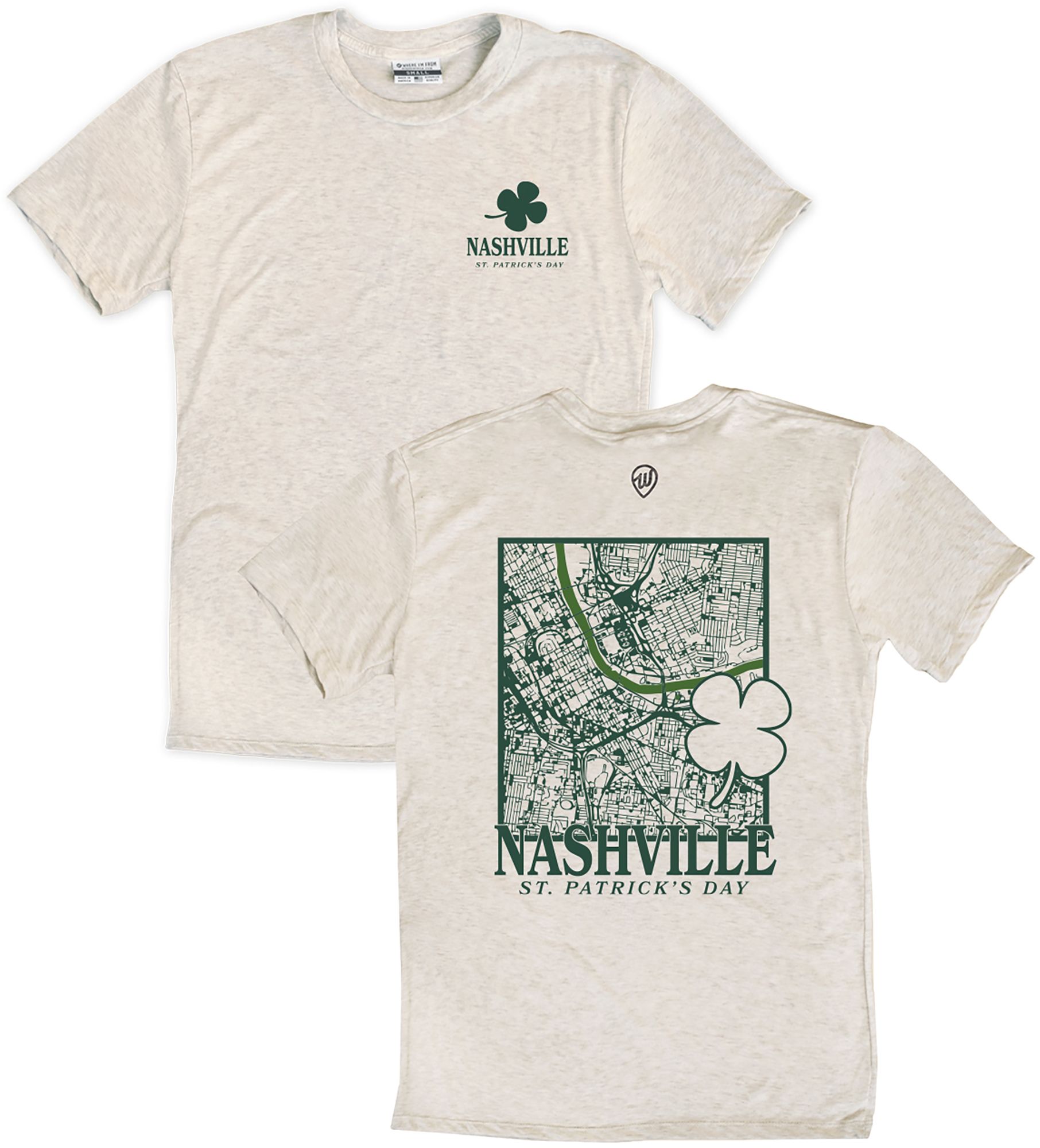 Where I'm From Adult Nashville St. Patrick's Day Oatmeal City 2 Hit T-Shirt