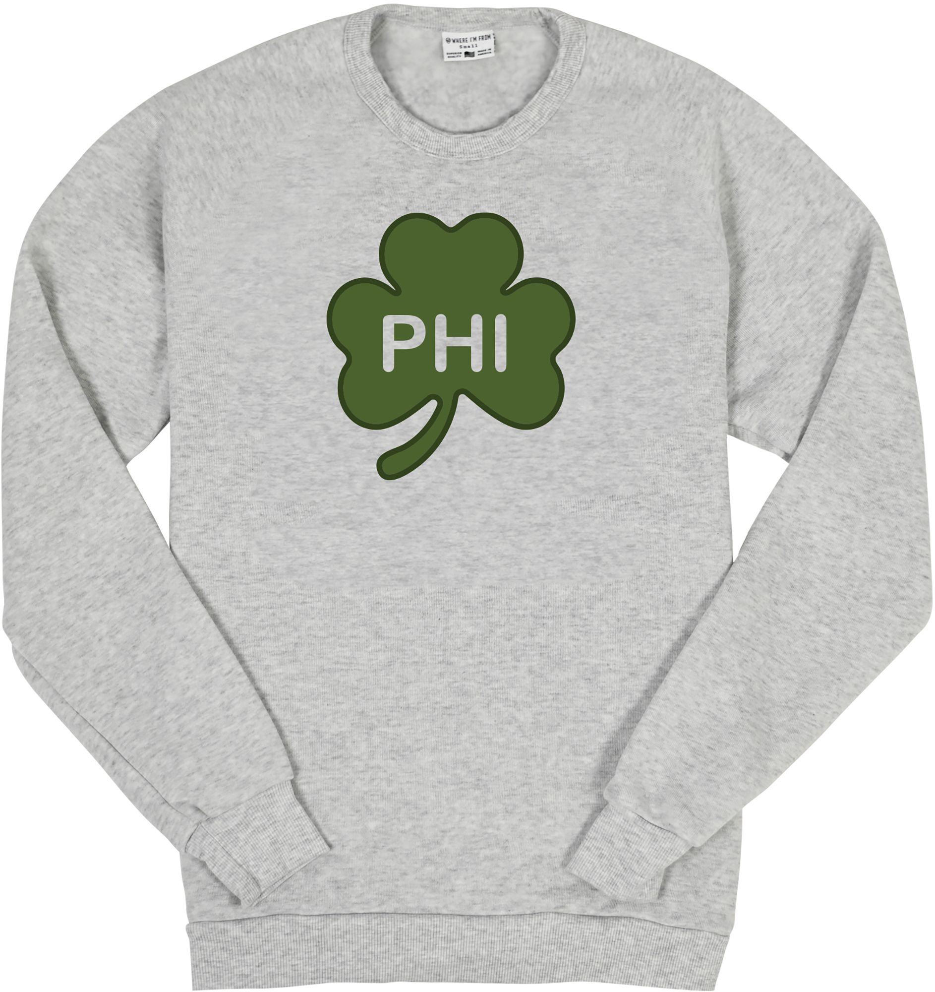 Where I'm From Adult Philadelphia City Code Ash St. Patty's Crewneck Sweatshirt