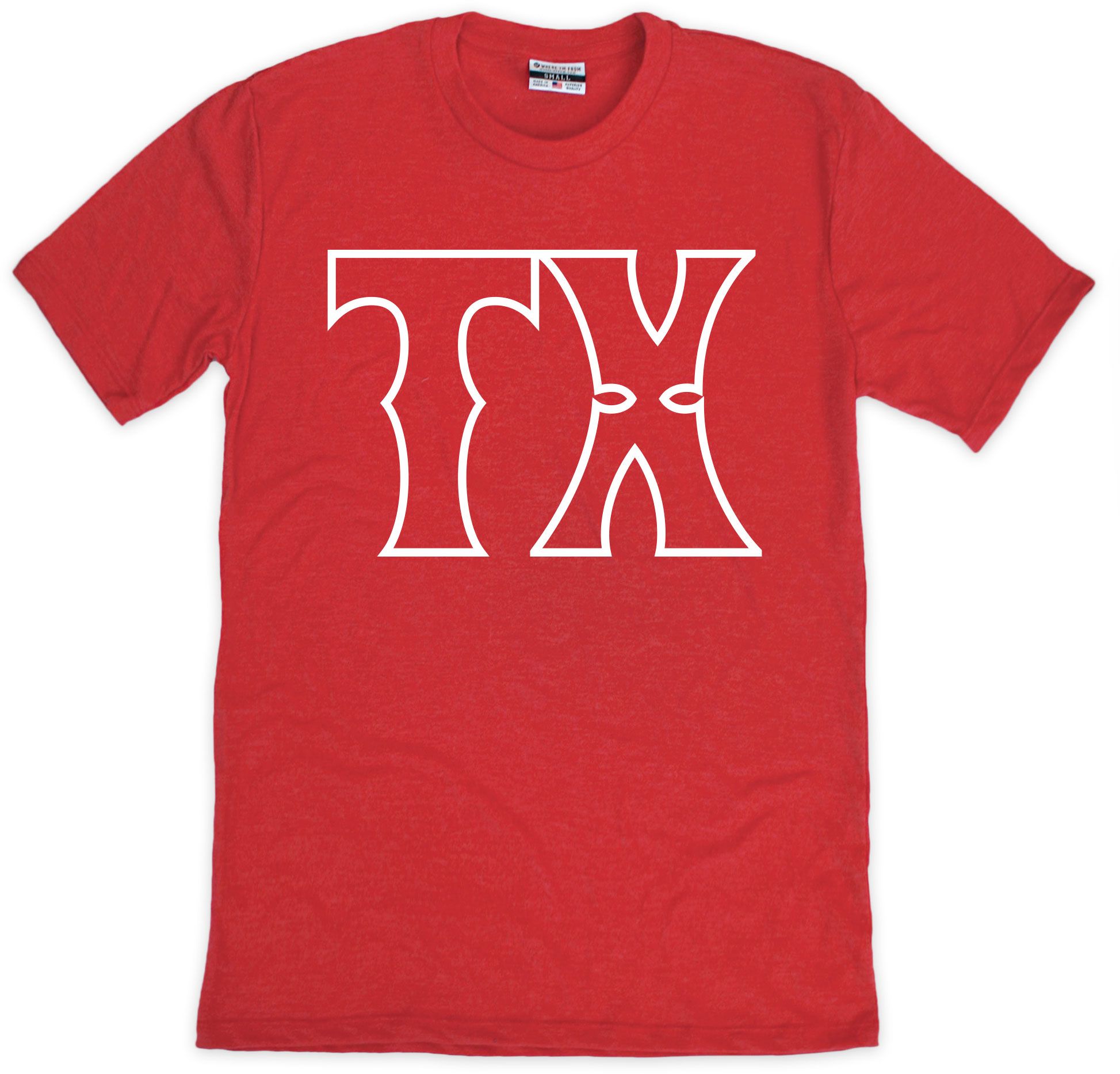Where I'm From Adult Texas Red Script Baseball T-Shirt
