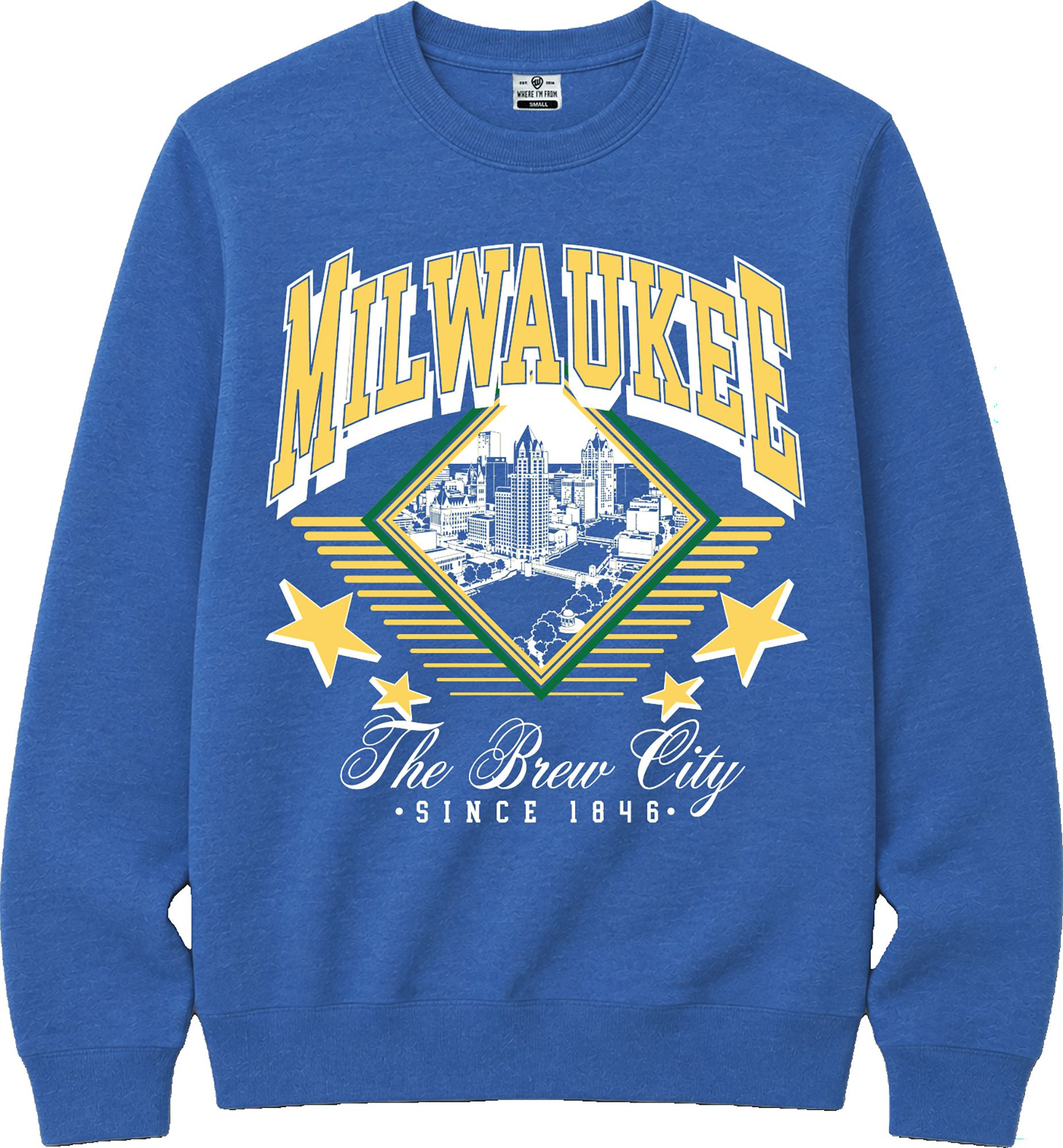 Where I'm From Adult Milwaukee Baseball Crewneck Sweatshirt
