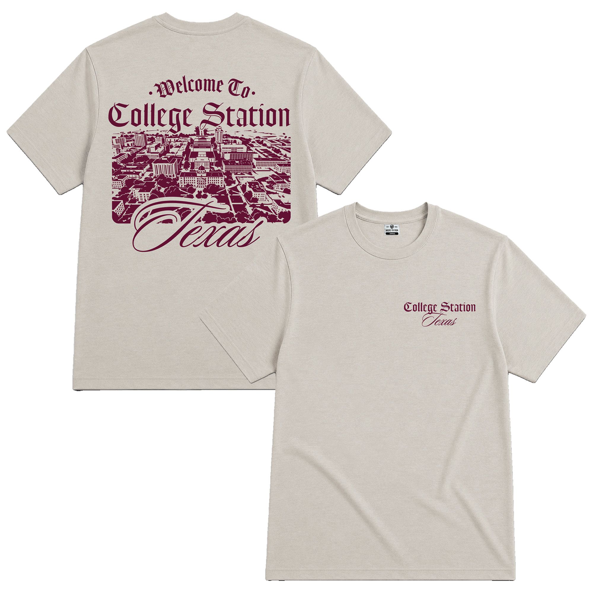 Where I'm From Adult College Station 2 Hit T-Shirt