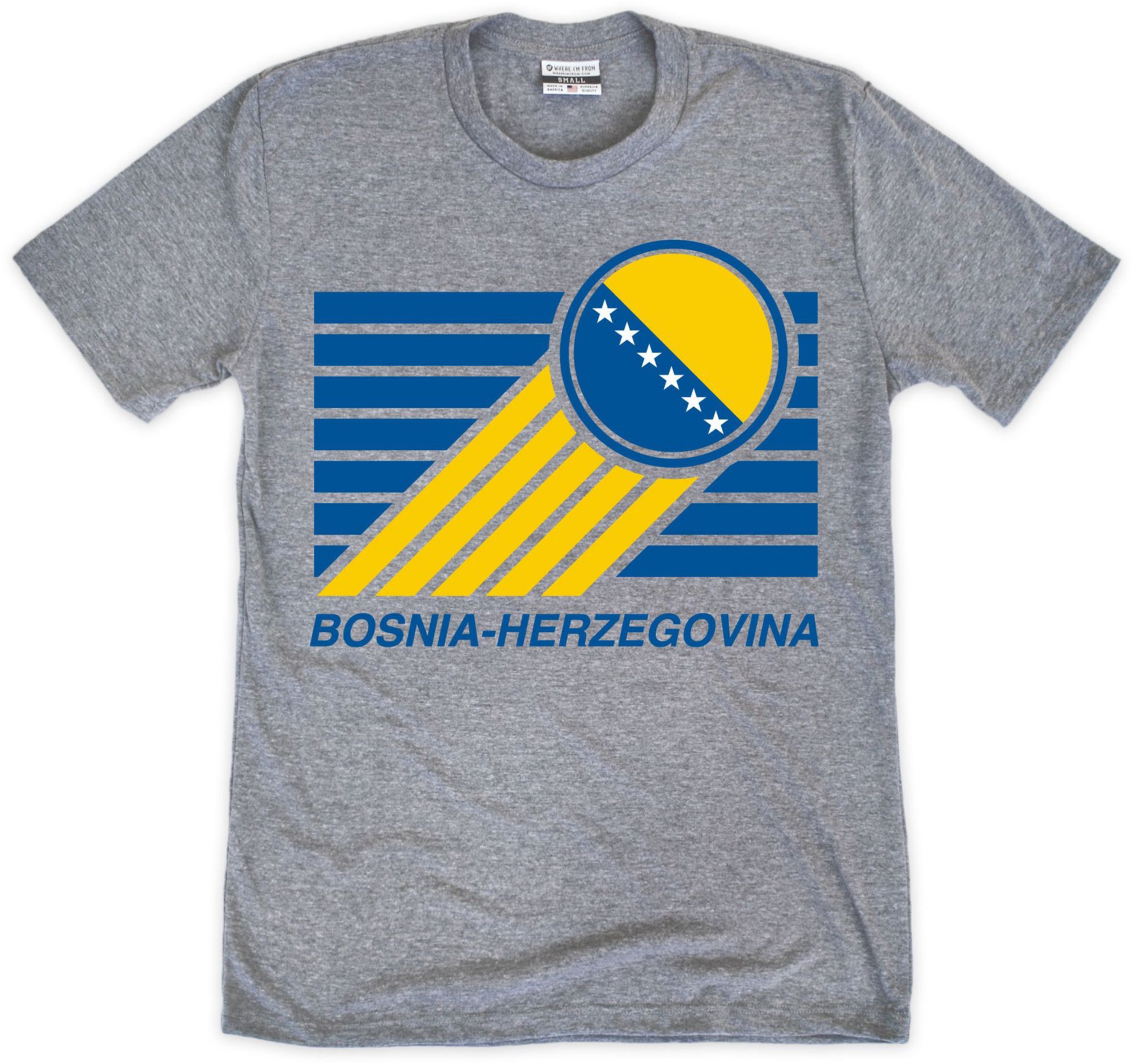 Where I'm From Men's Bosnia-Herzegovina Gray T-Shirt