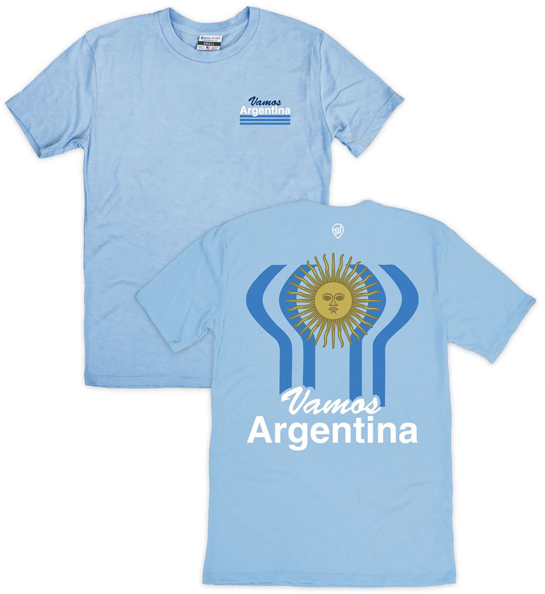 Where I'm From Men's Vamos Argentina Light Blue T-Shirt