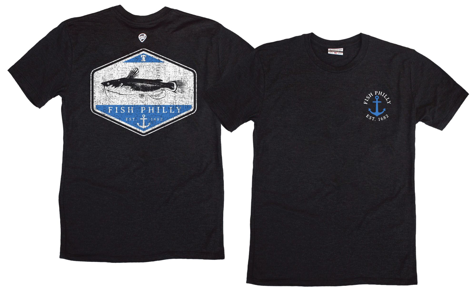 Where I'm From Men's Philadelphia Black Father's Day Fish 2 Hit T-Shirt
