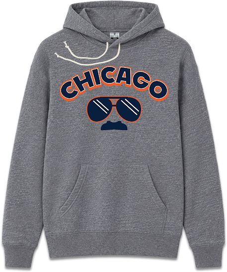 Where I'm From Men's Chicago Glasses Pullover Hoodie, XXL, Gray