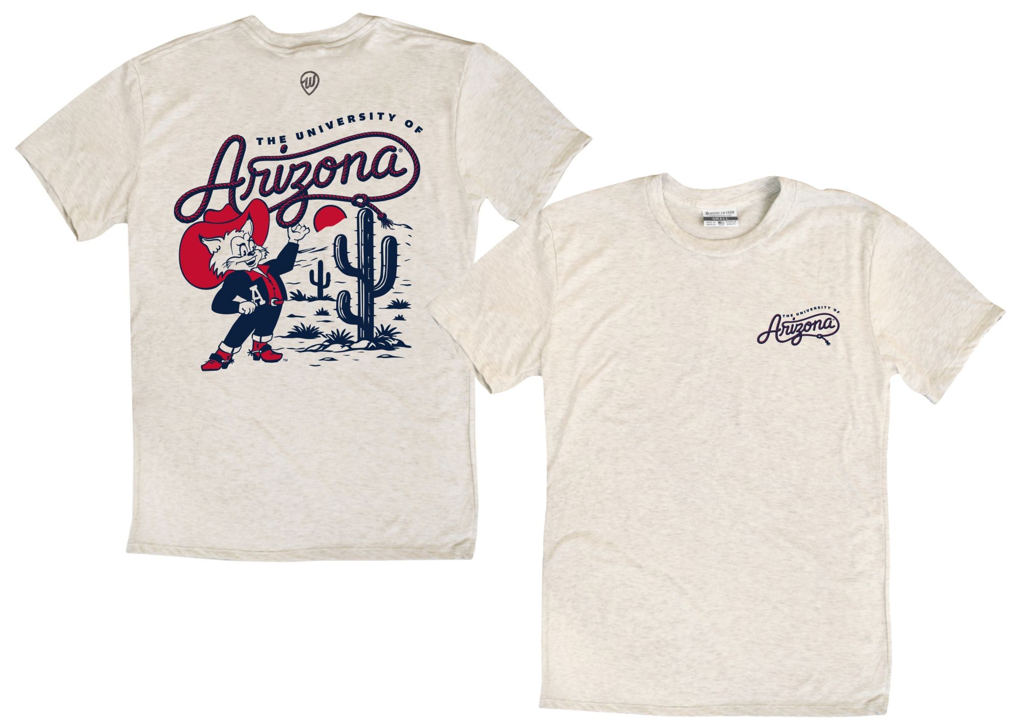 WHERE IM FROM Men's Arizona Wildcats Oatmeal Cactus Script T-Shirt
