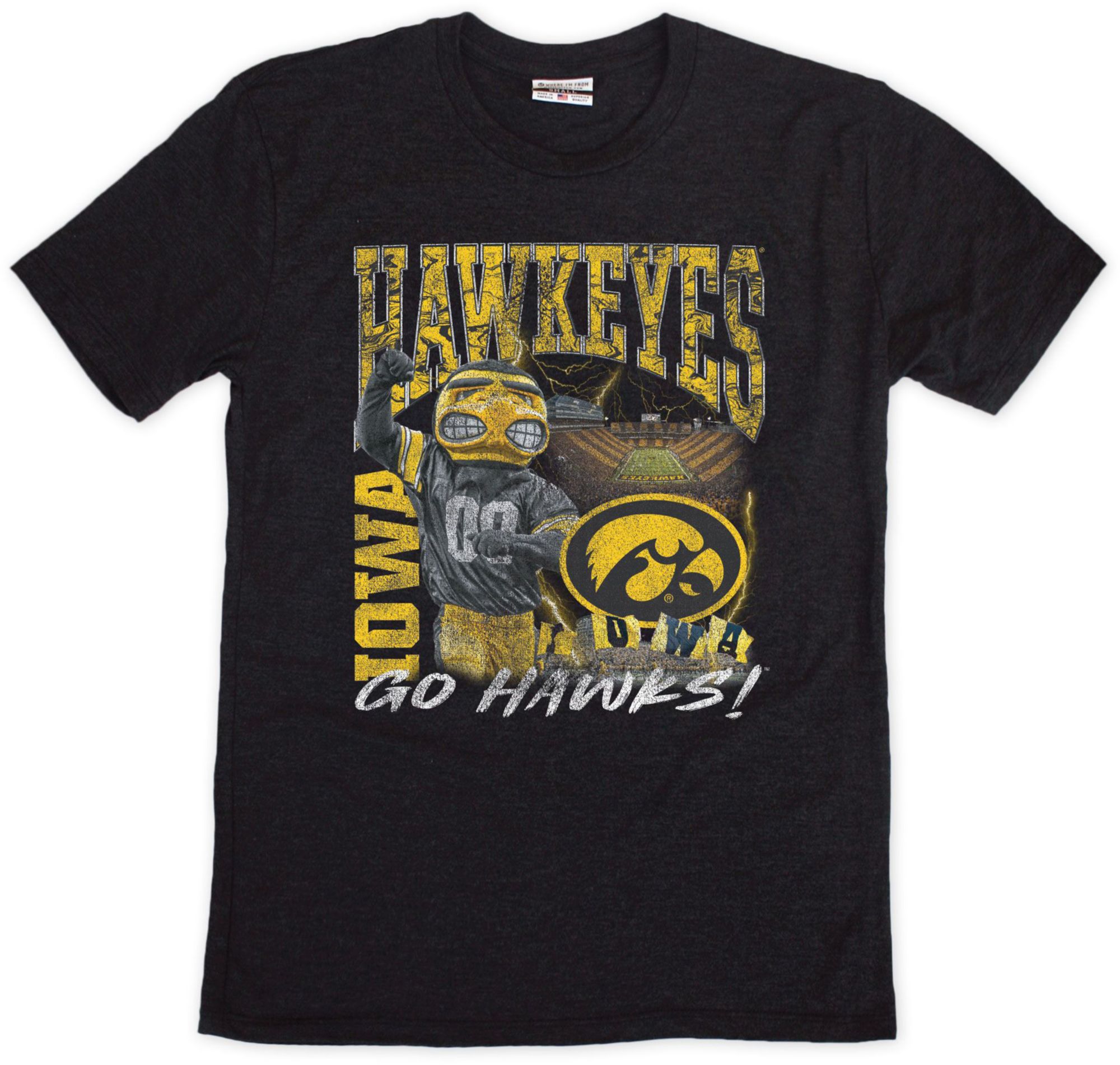 WHERE IM FROM Men's Iowa Hawkeyes Black Stadium T-Shirt