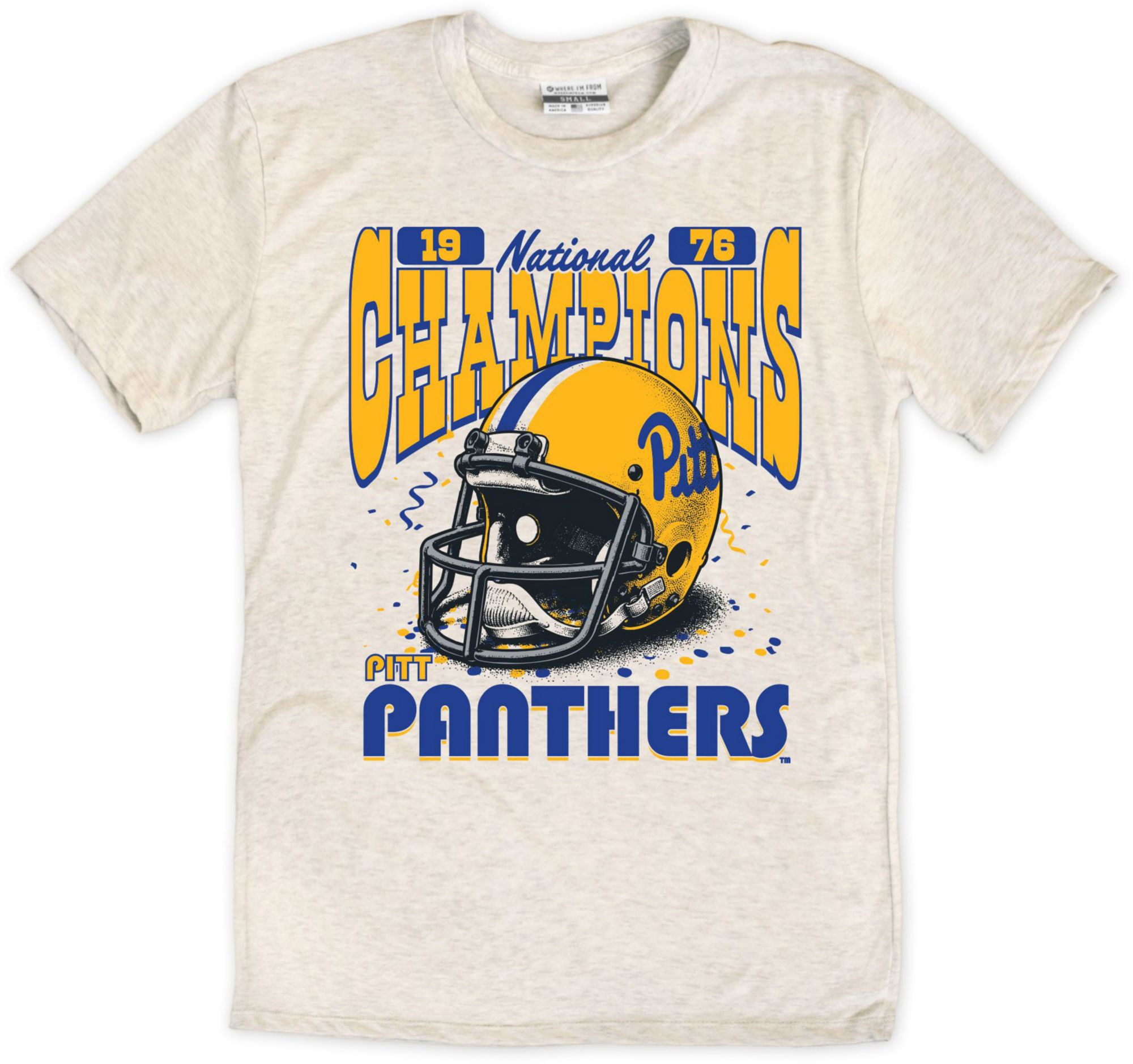 Where I'm From Men's Pitt Panthers Oatmeal '76 National Champs T-Shirt