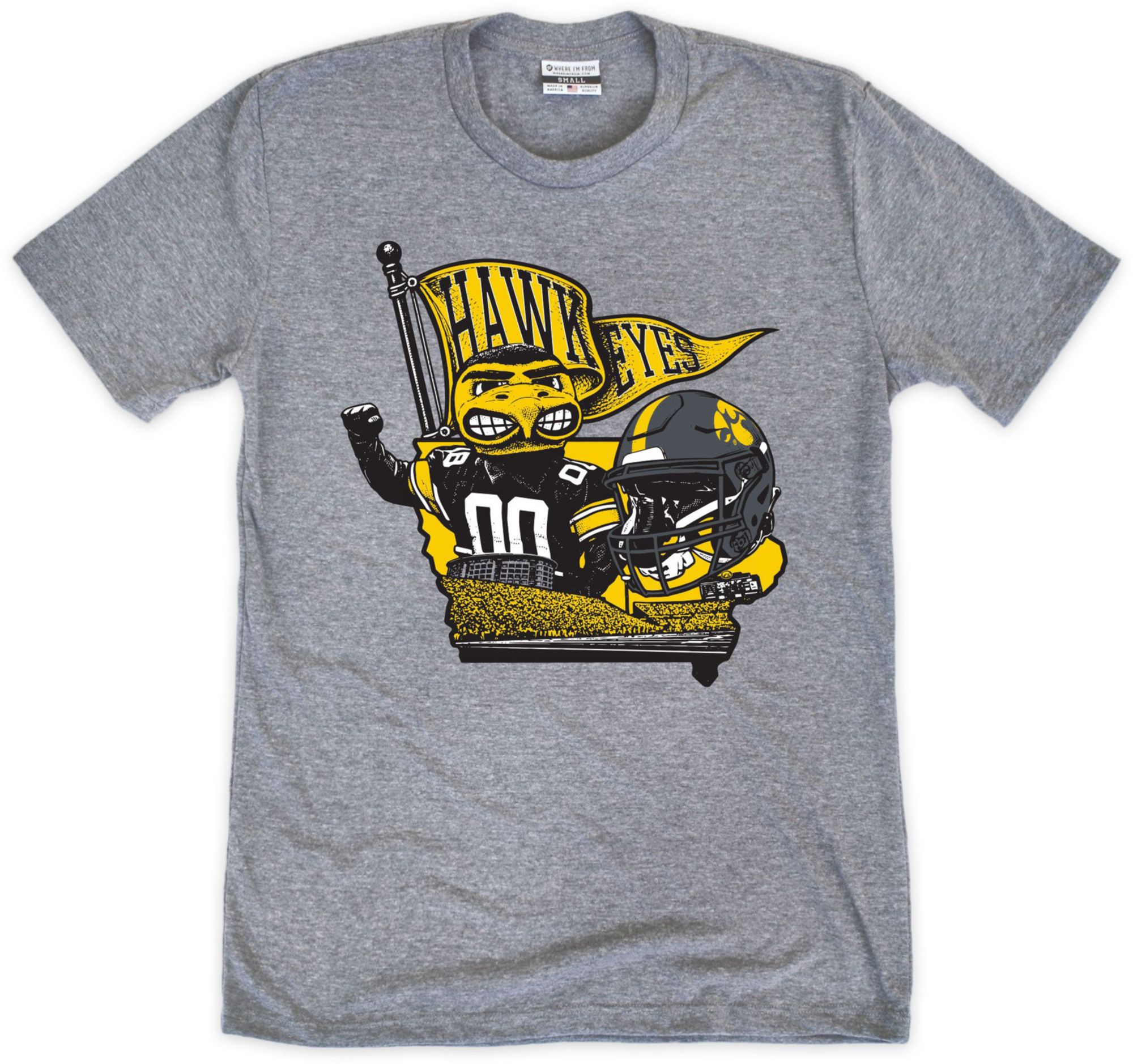 WHERE IM FROM Men's Iowa Hawkeyes Gray Pennant T-Shirt