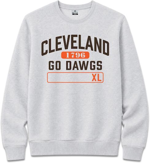 Where I'm From Men's Cleveland Go Dawgs Crewneck Sweatshirt, XXL, Gray