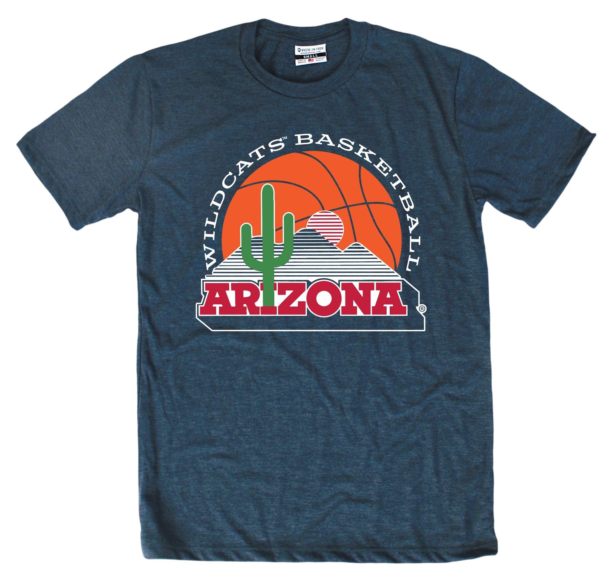 WHERE IM FROM Men's Arizona Wildcats Navy Basketball Arch T-Shirt