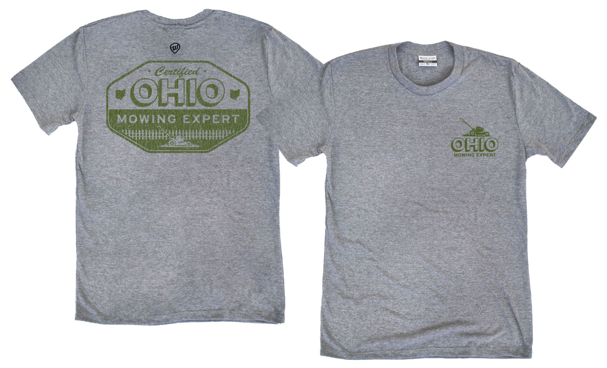Where I'm From Men's Father's Day Ohio Gray Mowing 2 Hit T-Shirt