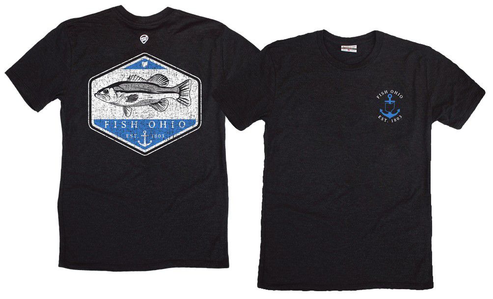 Where I'm From Men's Father's Day Ohio Black Fishing 2 Hit T-Shirt