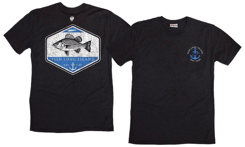 Where I'm From Men's Long Island Black Father's Day Fish 2 Hit T-Shirt