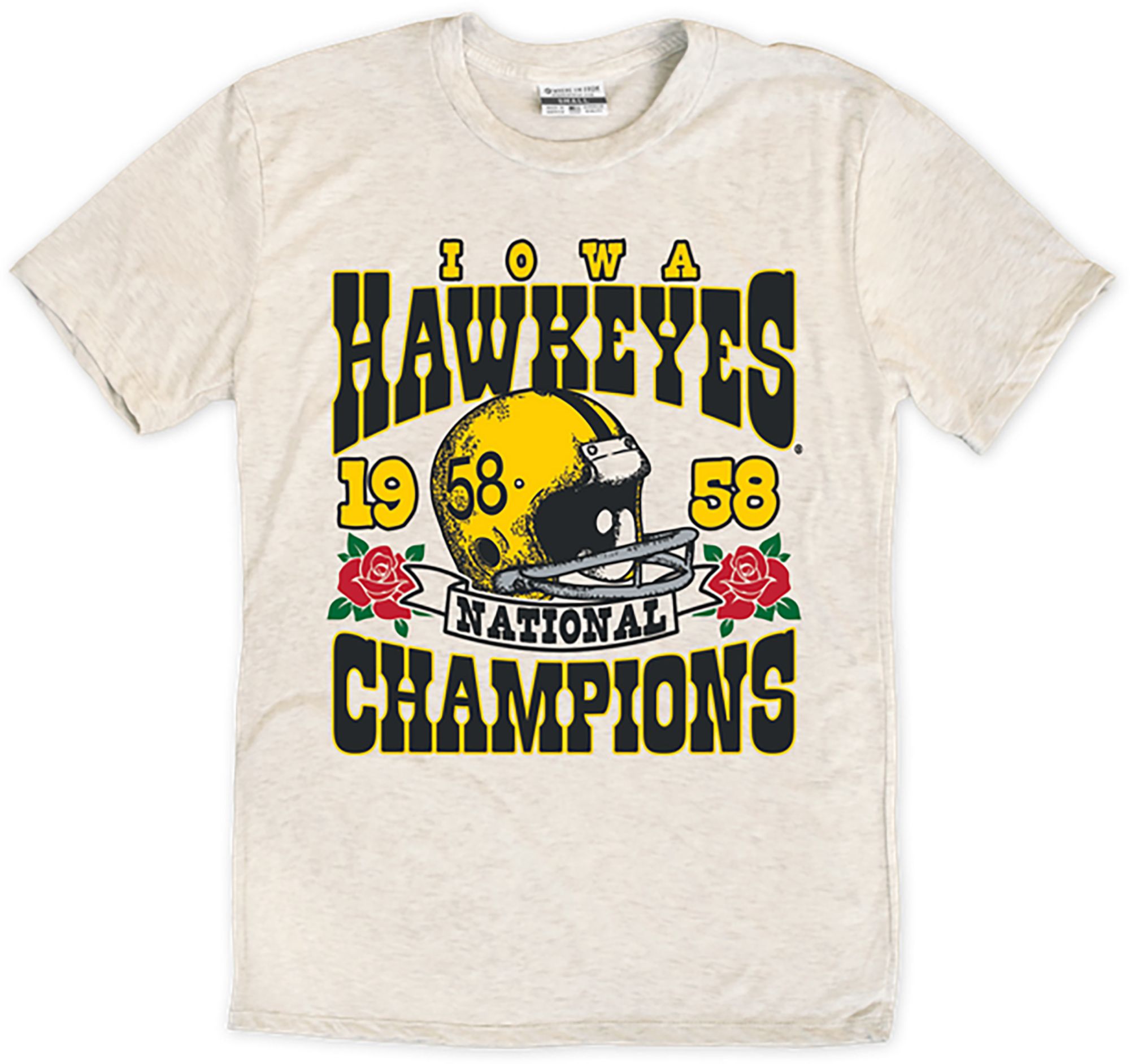 WHERE IM FROM Men's Iowa Hawkeyes Oatmeal 1958 Football Champs T-Shirt