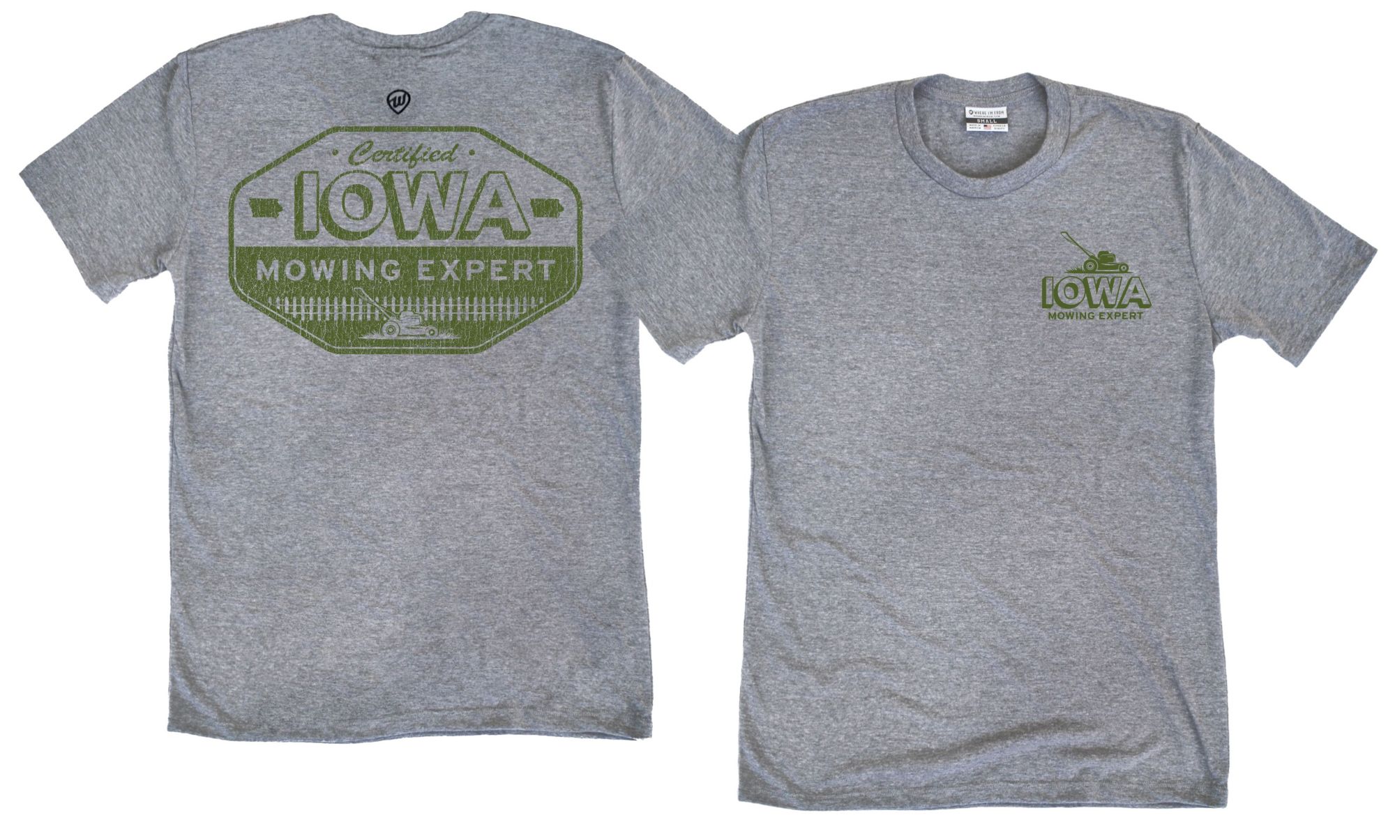 Where I'm From Men's Father's Day Iowa Gray Mowing 2 Hit T-Shirt