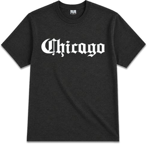 Where I'm From Men's Chicago Script T-Shirt, XXL, Black