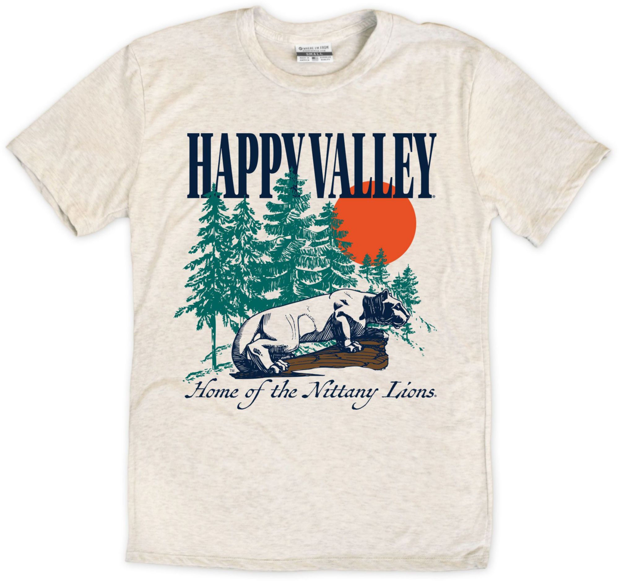 Where I'm From Men's Penn State Nittany Lions Oatmeal Happy Valley T-Shirt