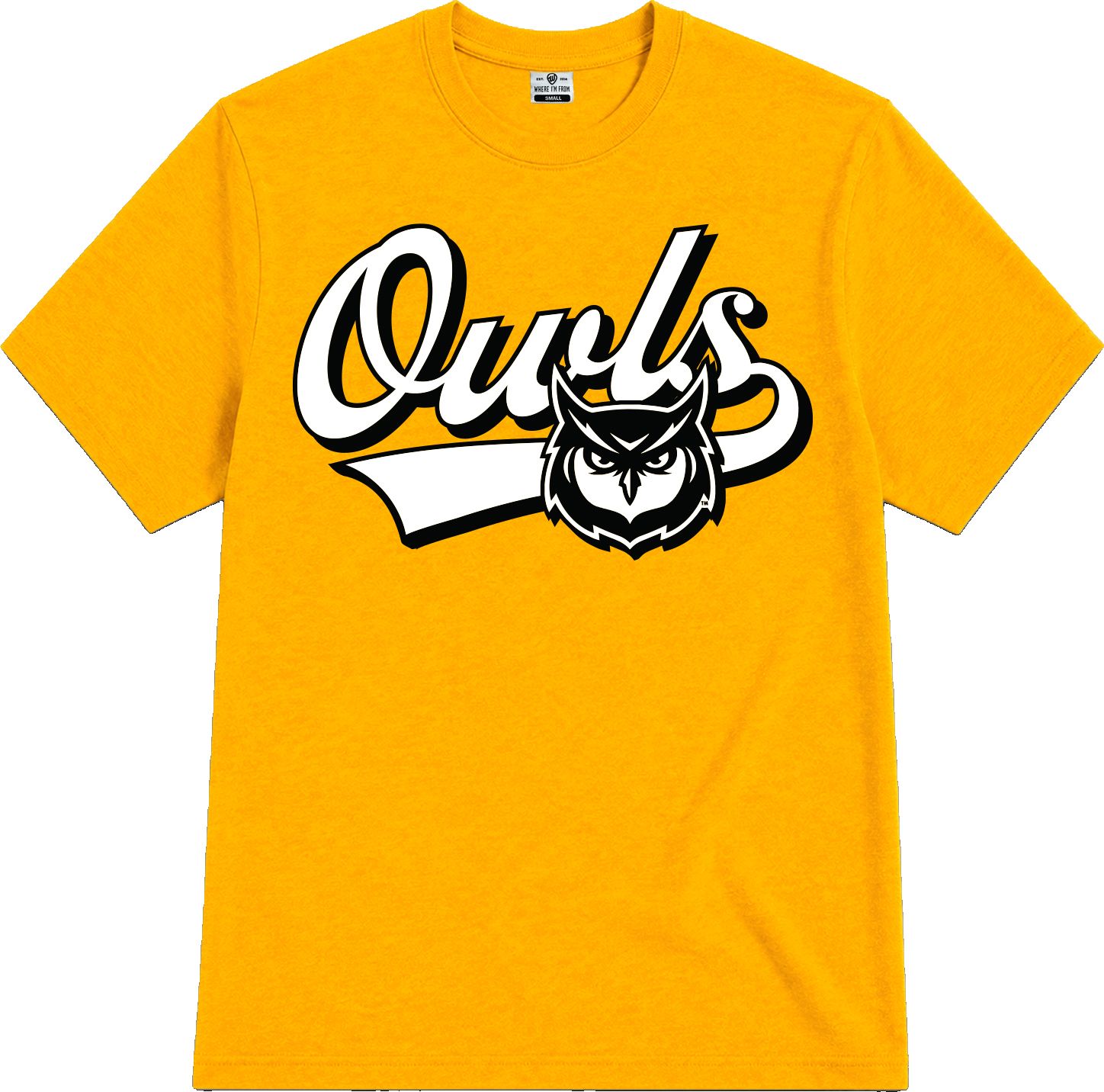 WHERE IM FROM Men's Kennesaw State Owls Yellow Owl Script T-Shirt