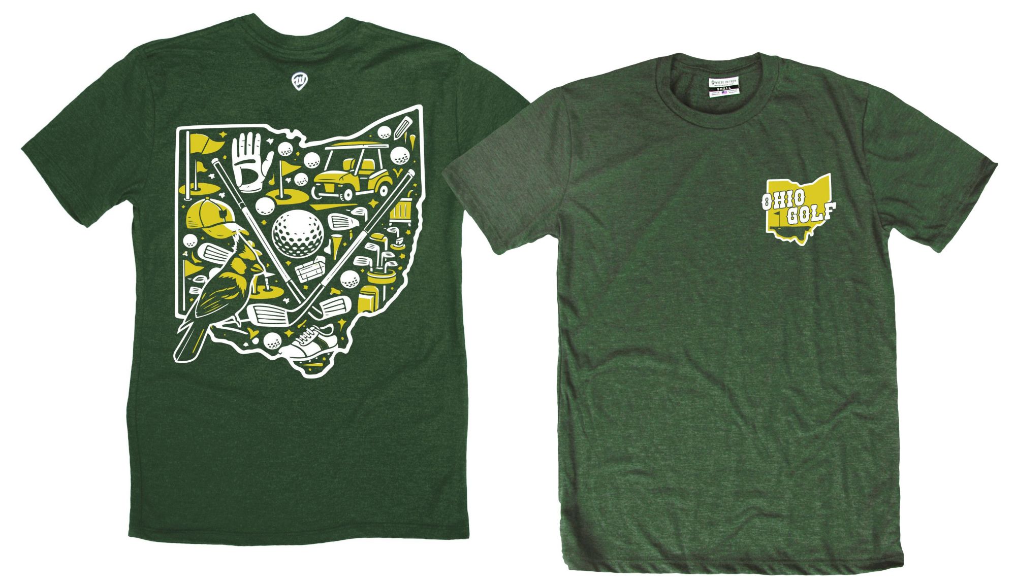 Where I'm From Men's Father's Day Ohio Green Golf Icon 2 Hit T-Shirt