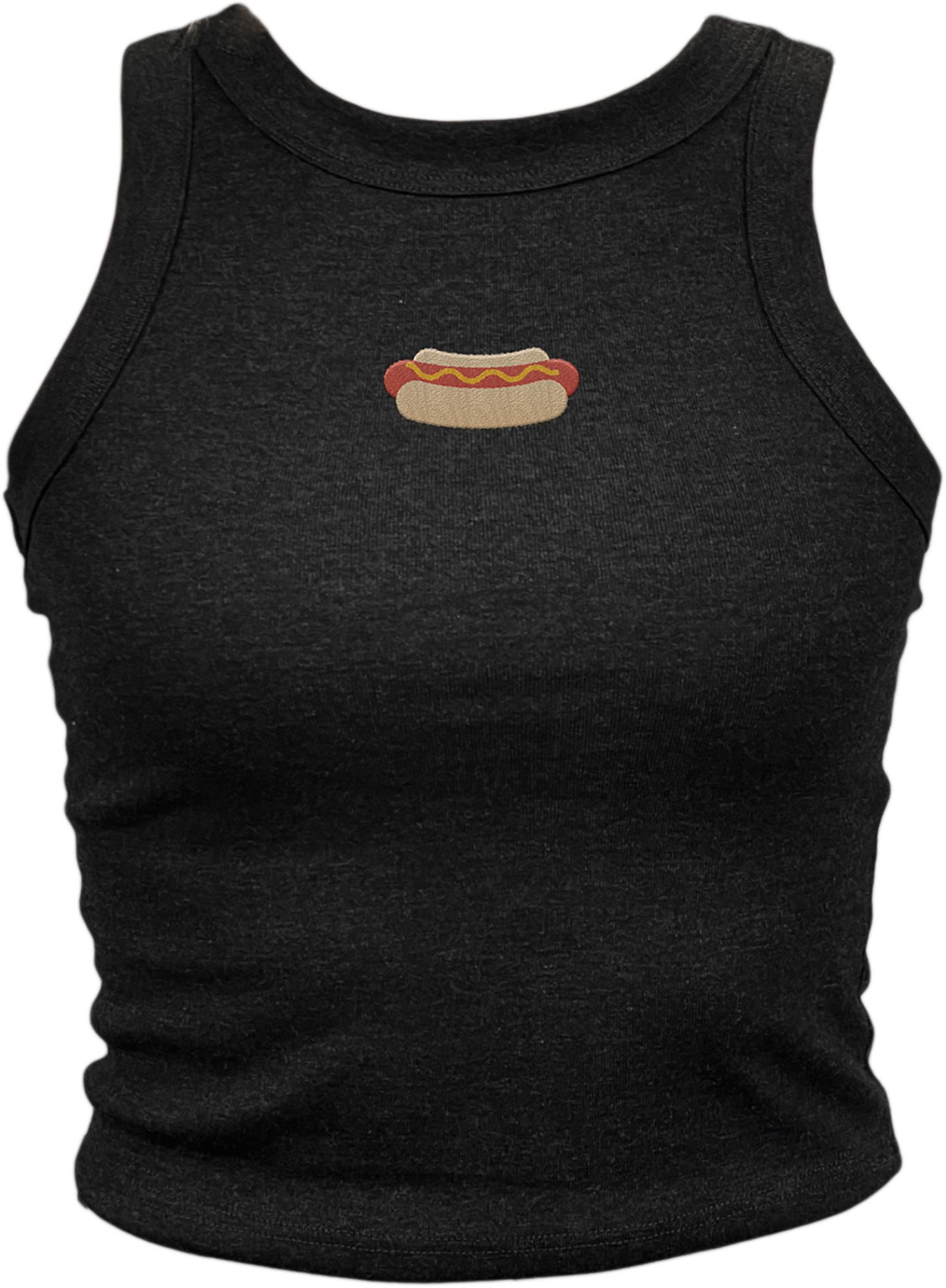Where I'm From Women's Hotdog Black Embroidered Tank Top