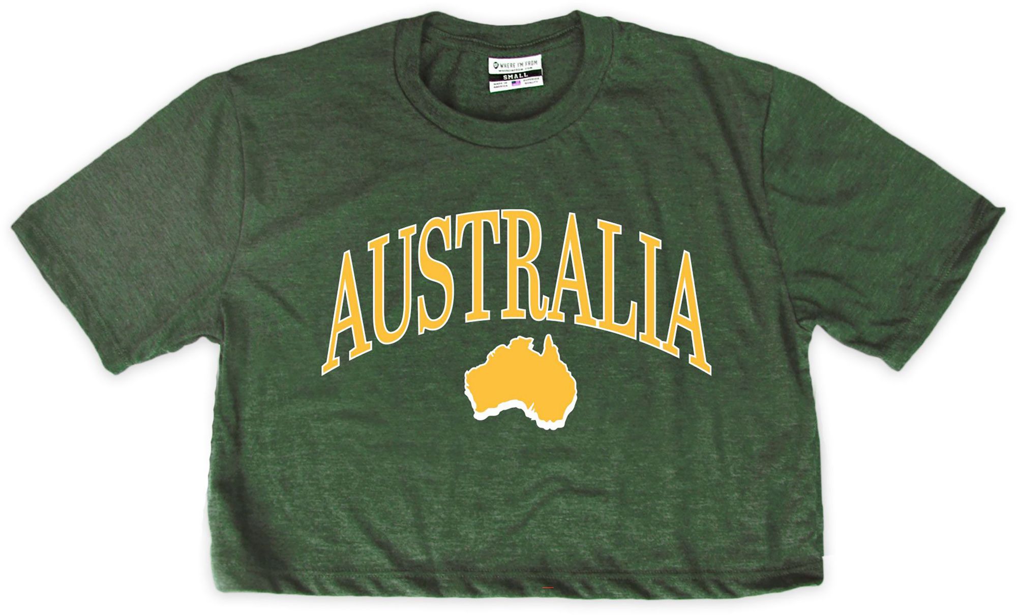 Where I'm From Women's Australia Green Cropped T-Shirt