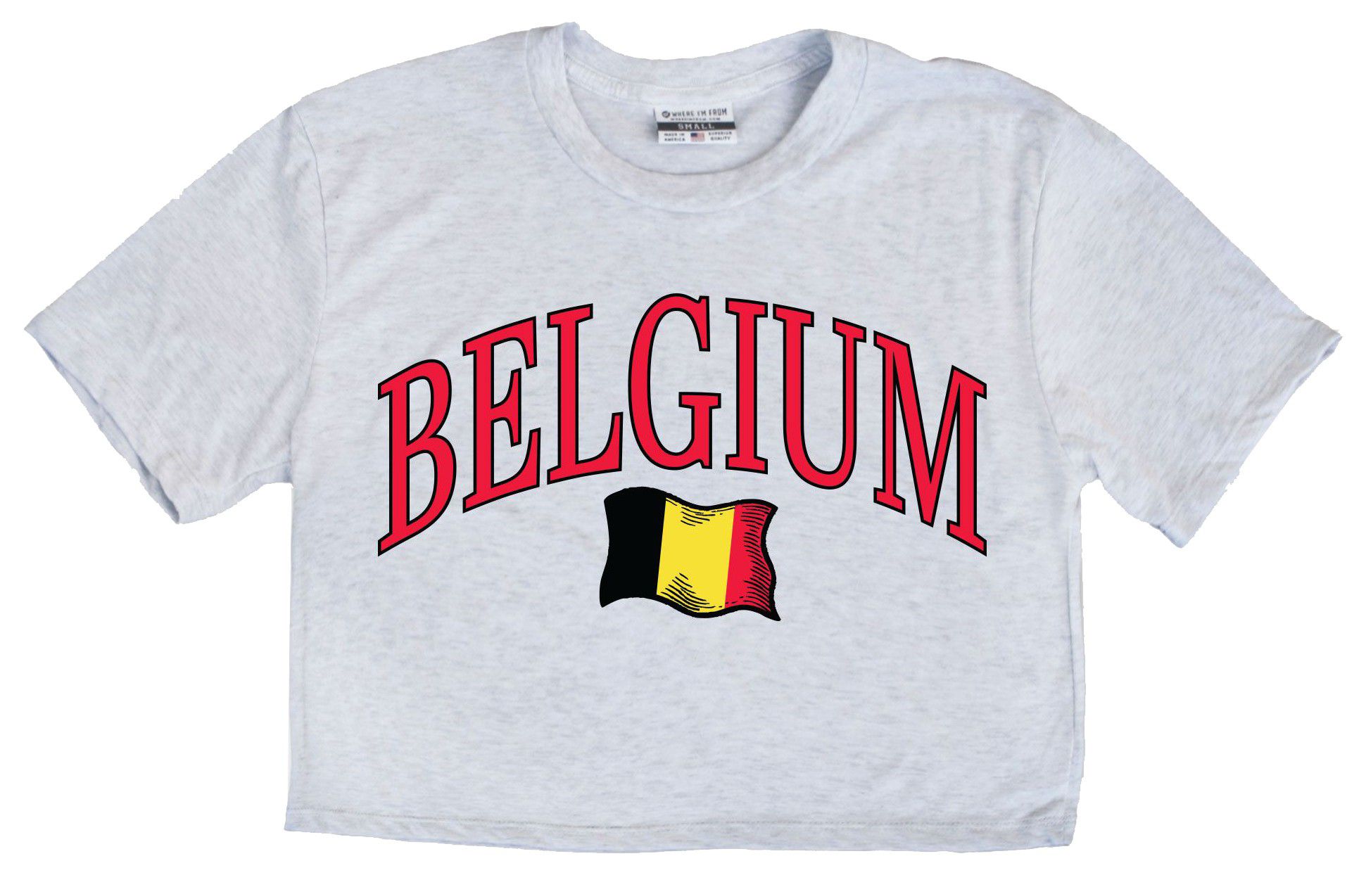 Where I'm From Women's Belgium Ash Flag T-Shirt