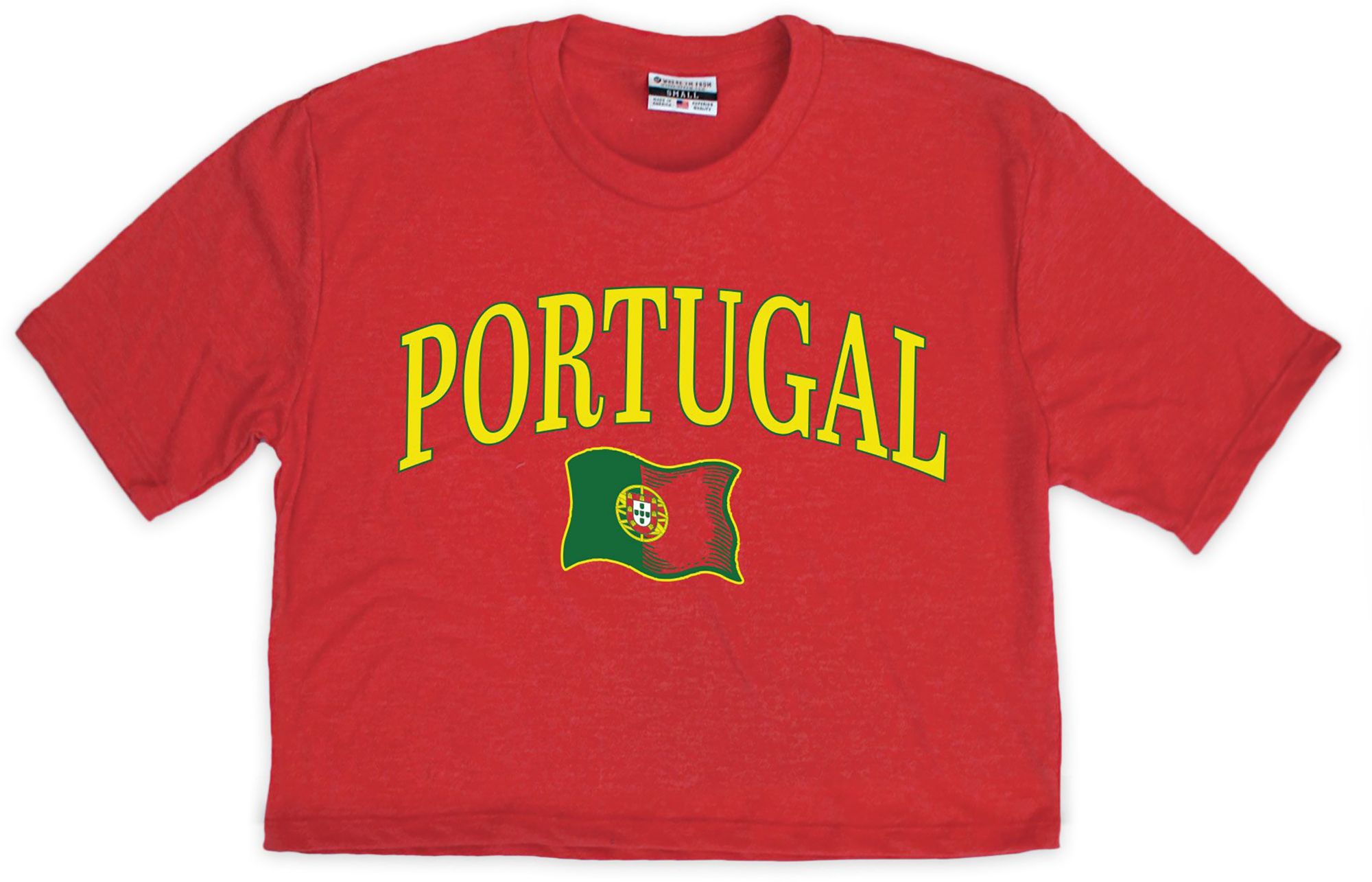 Where I'm From Women's Portugal Red Cropped T-Shirt