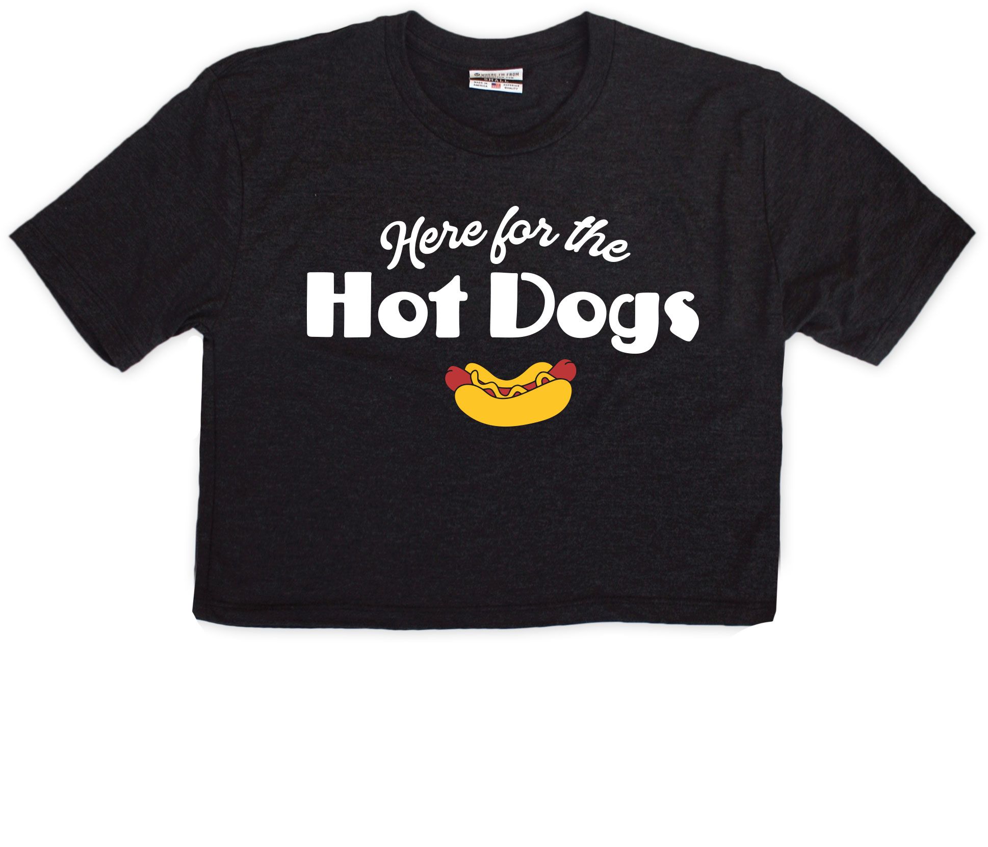 Where I'm From Women's Hot Dog Black T-Shirt
