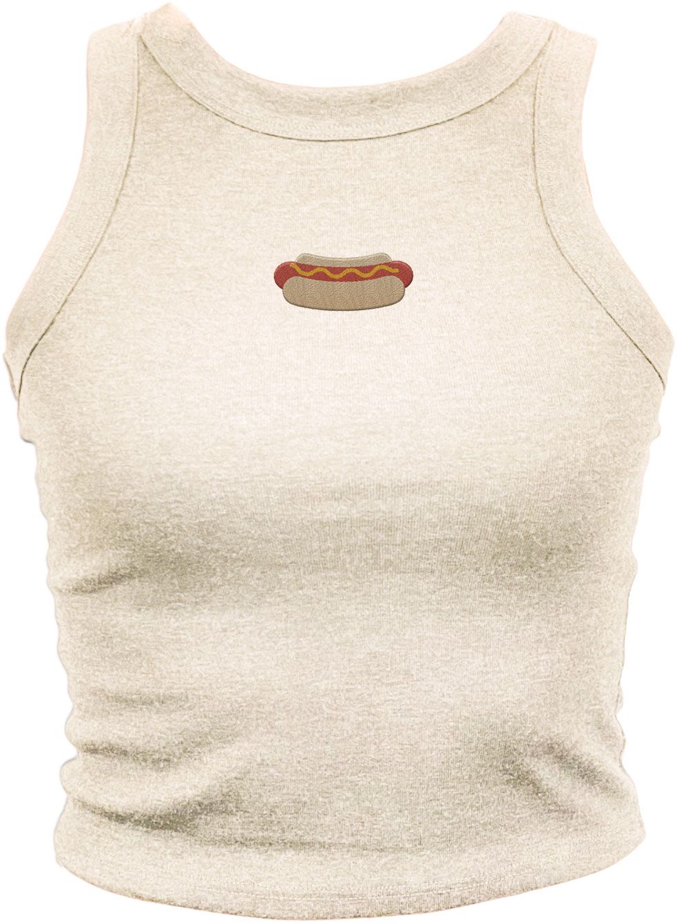 Where I'm From Women's Hotdog Oatmeal Embroidered Tank Top