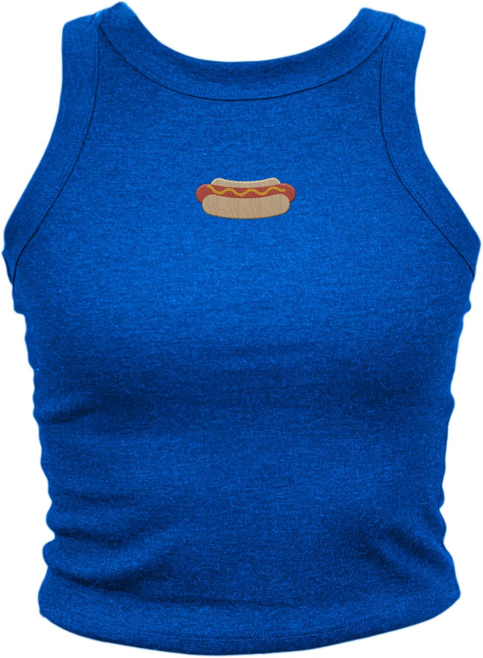 Where I'm From Women's Hotdog Navy Embroidered Tank Top