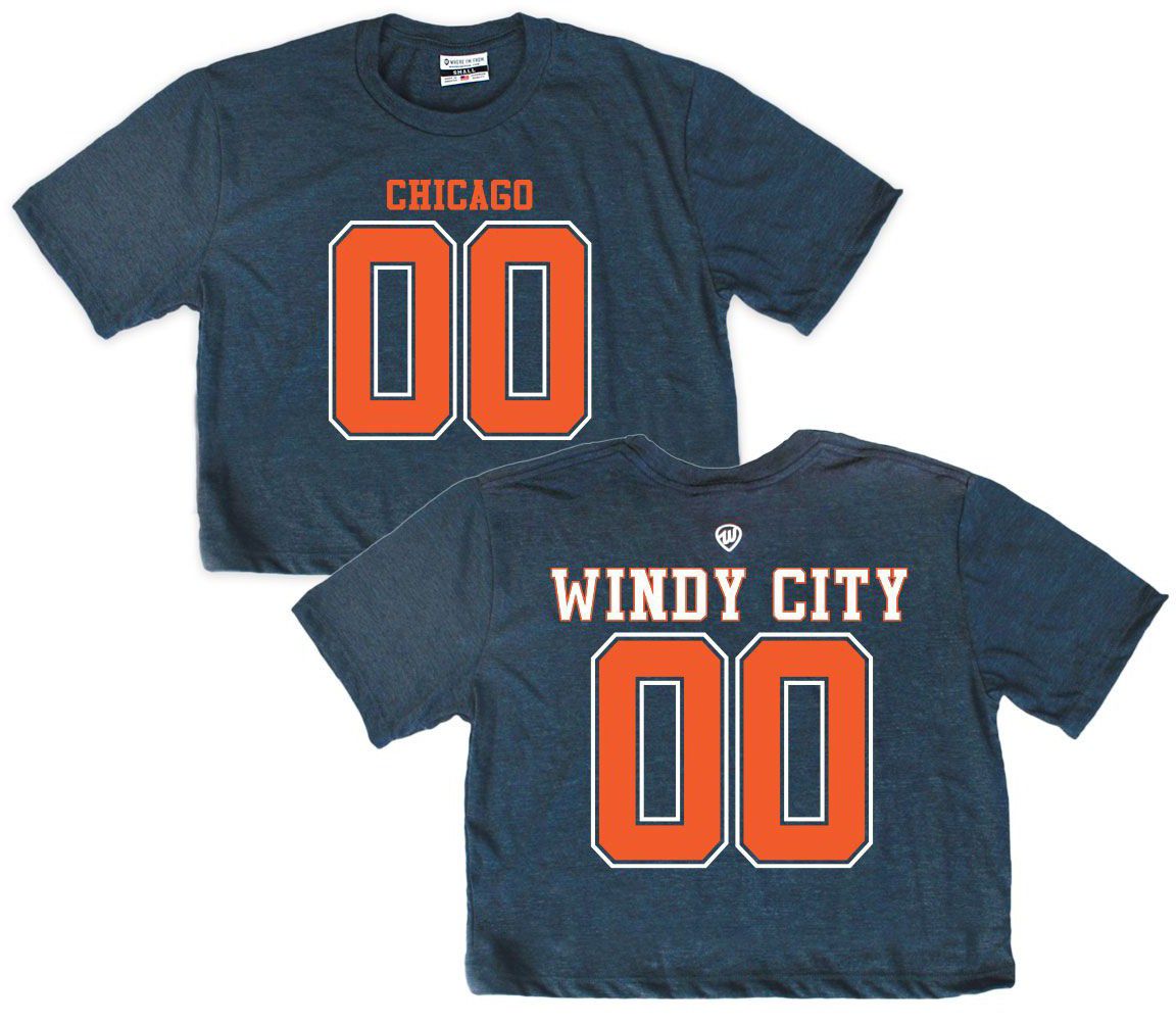 Where I'm From Women's Chicago Navy 2 Hit Cropped T-Shirt