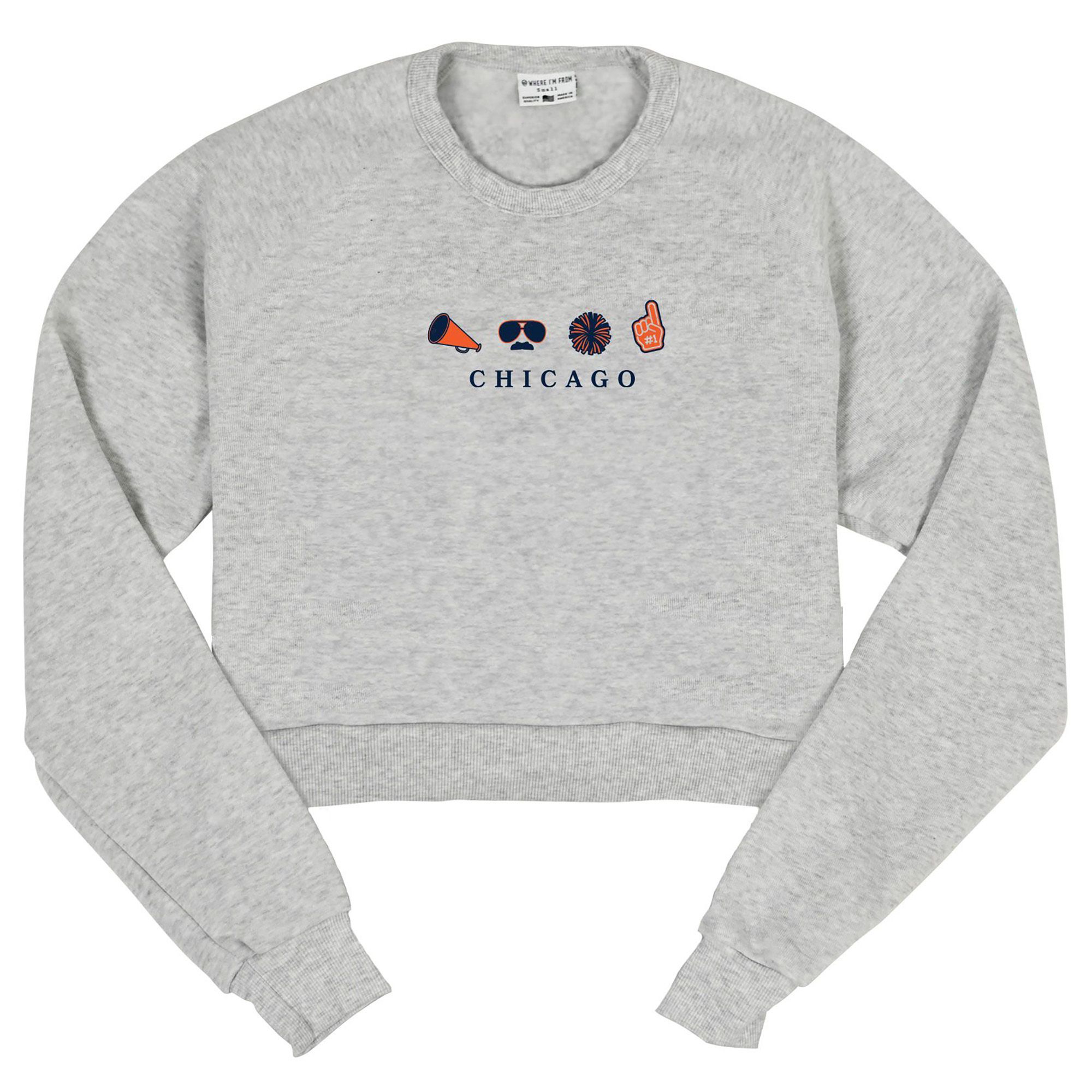 Where I'm From Women's Chicago Gray Cropped Crewneck Sweatshirt