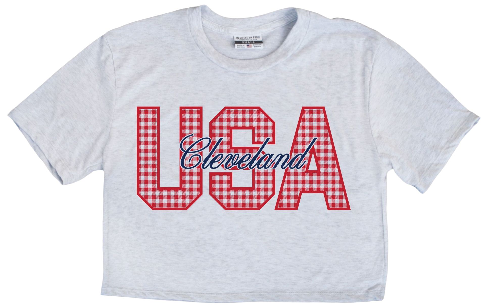 Where I'm From Women's Cleveland White 2026 Americana Script T-Shirt