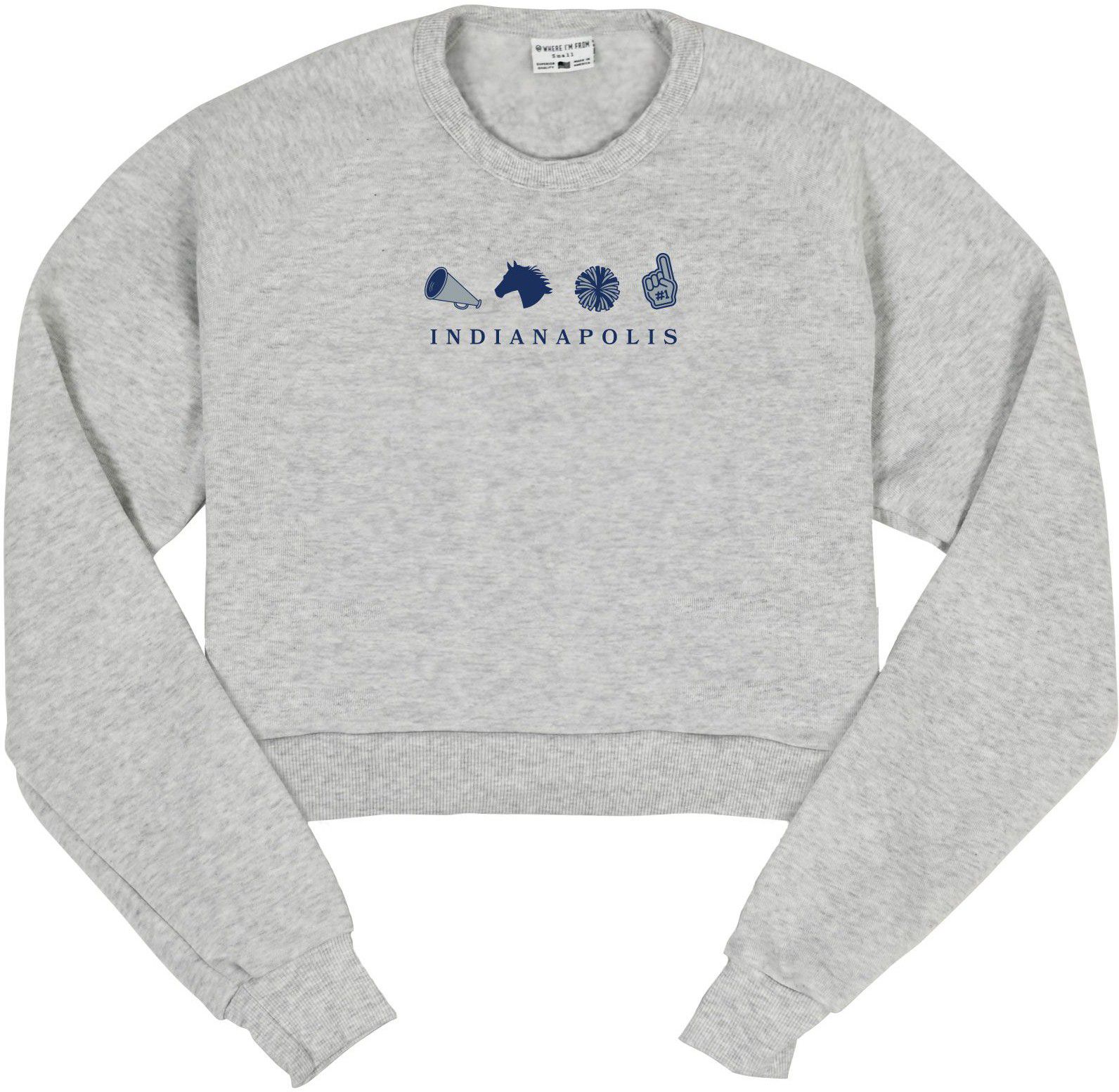 Where I'm From Women's Indiana Icon Cropped Crewneck Sweatshirt