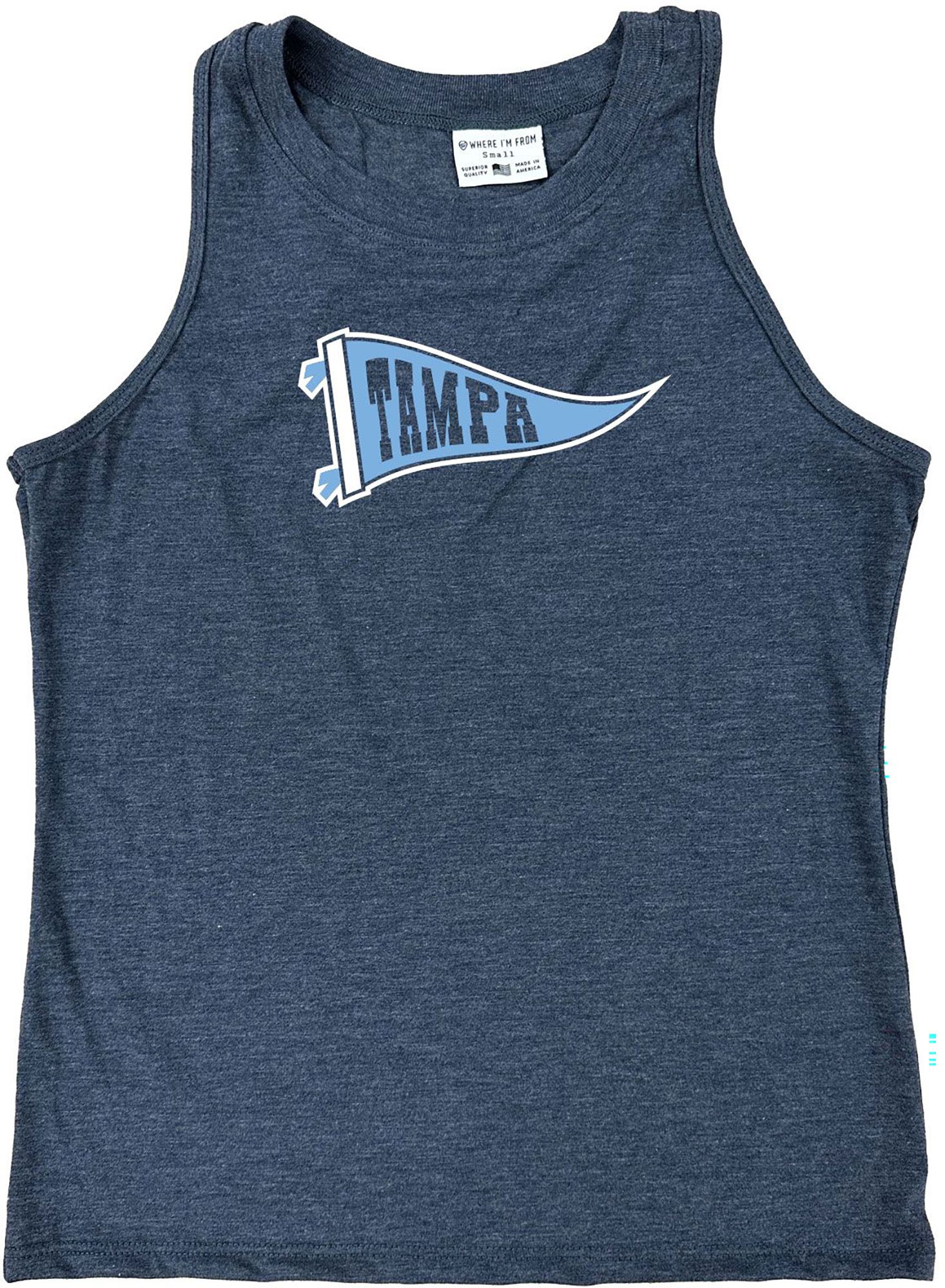 Where I'm From Women's Tampa Bay Navy Pennant Tank