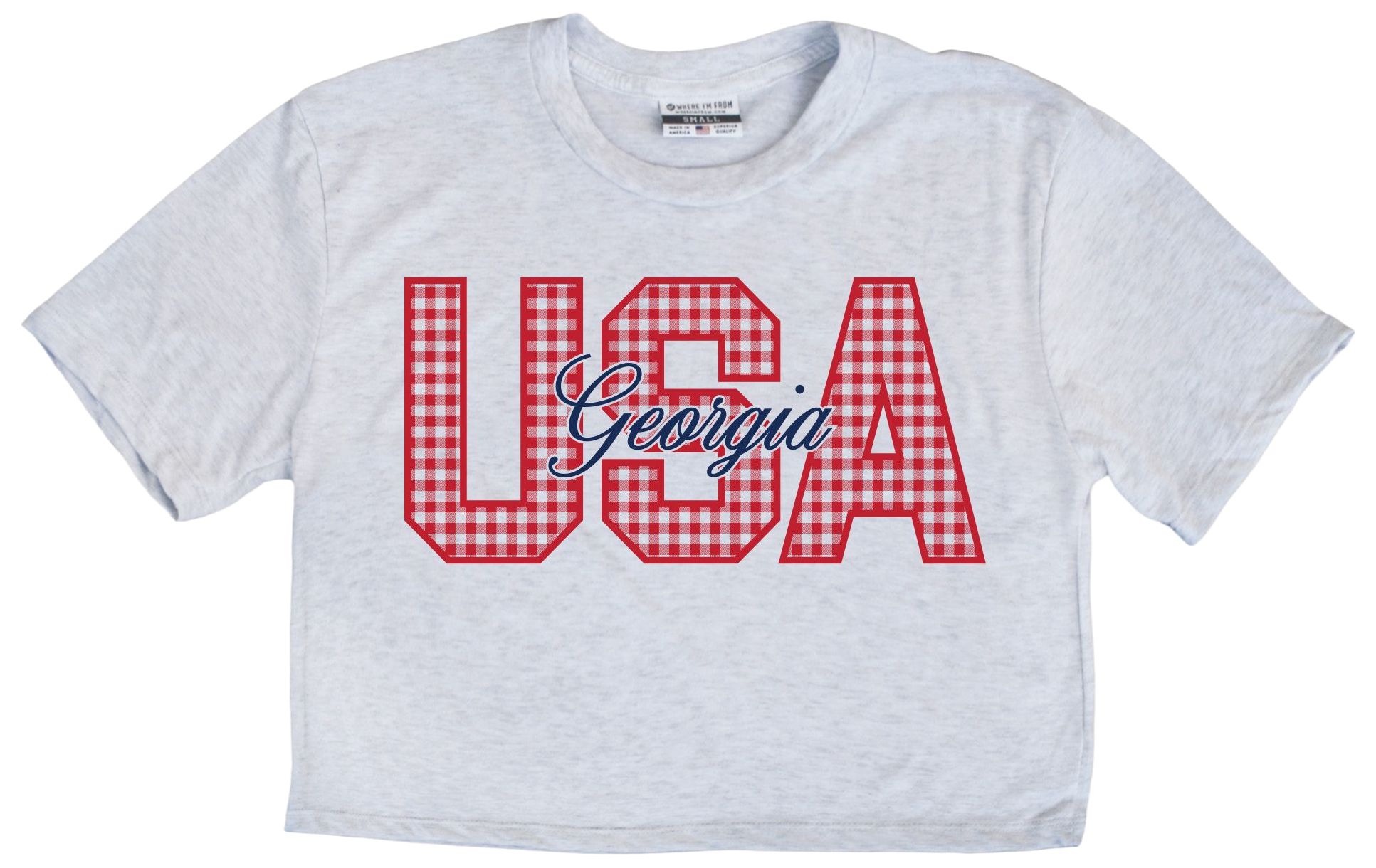 Where I'm From Women's Georgia White 2026 Americana Script T-Shirt