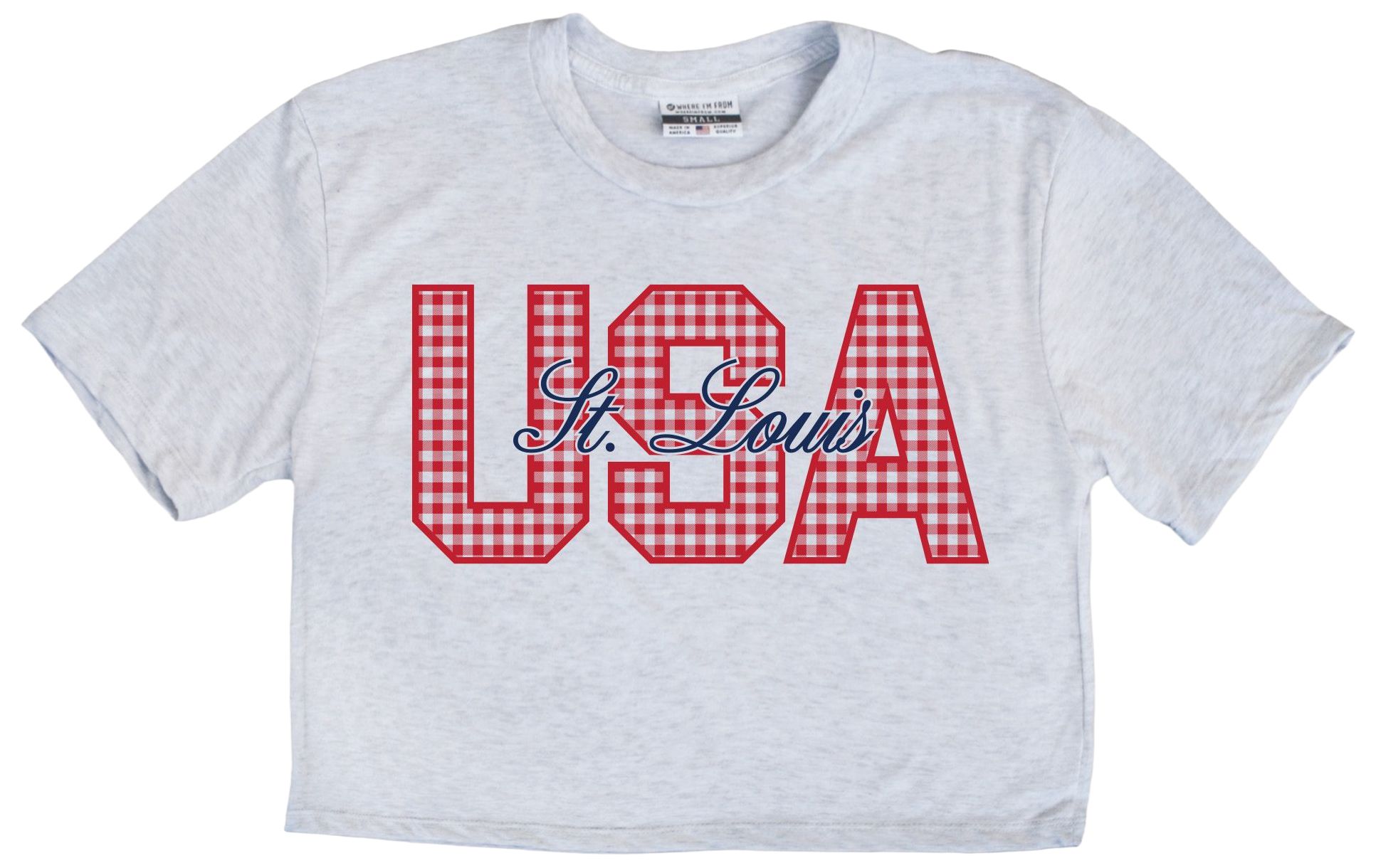 Where I'm From Women's St. Louis White 2026 Americana Script T-Shirt