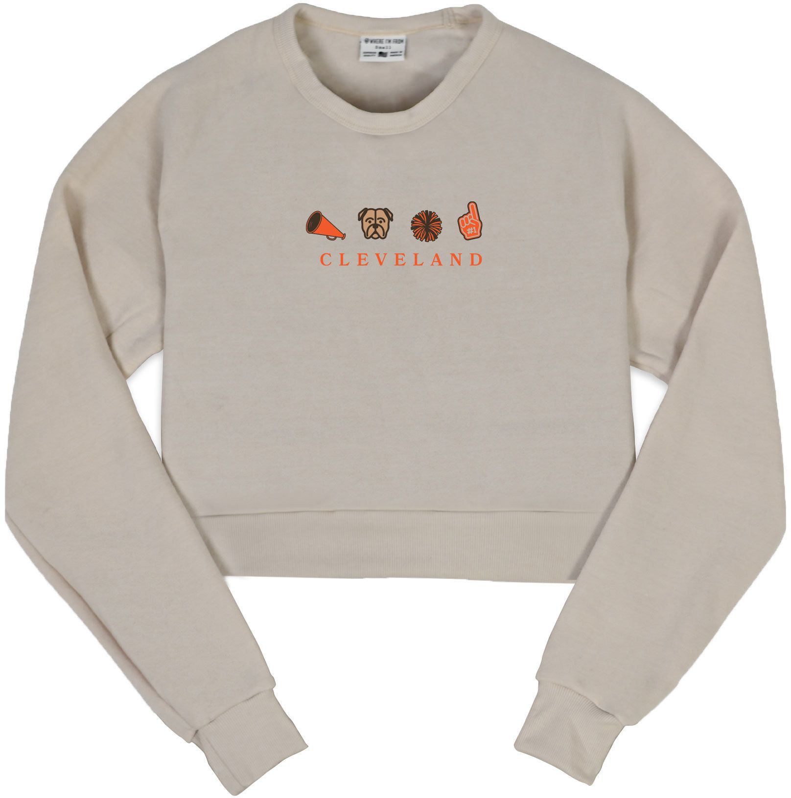 Where I'm From Women's Cleveland Oatmeal Cropped Crewneck Sweatshirt