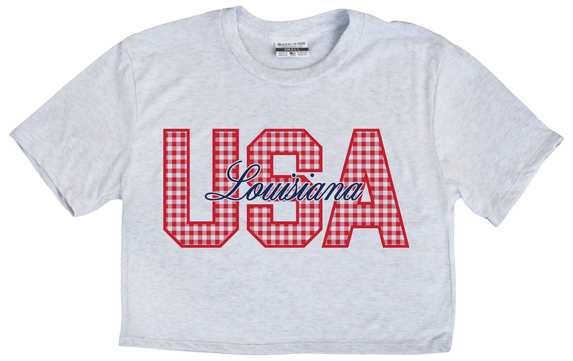 Where I'm From Women's Louisiana White 2026 Americana Script T-Shirt