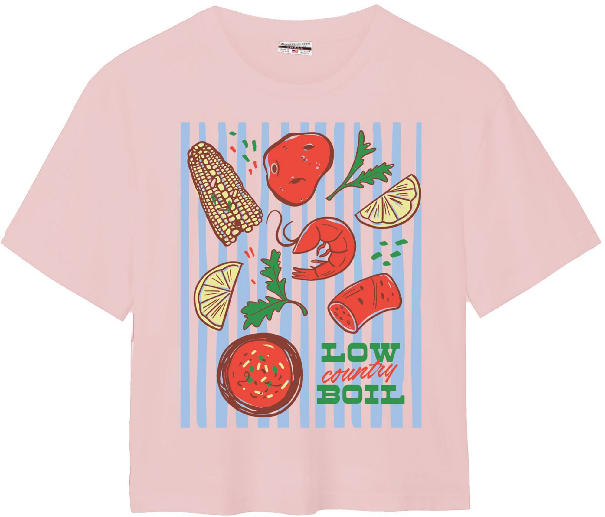 Where I'm From Women's South Carolina Pink Boil Icon Easy T-Shirt
